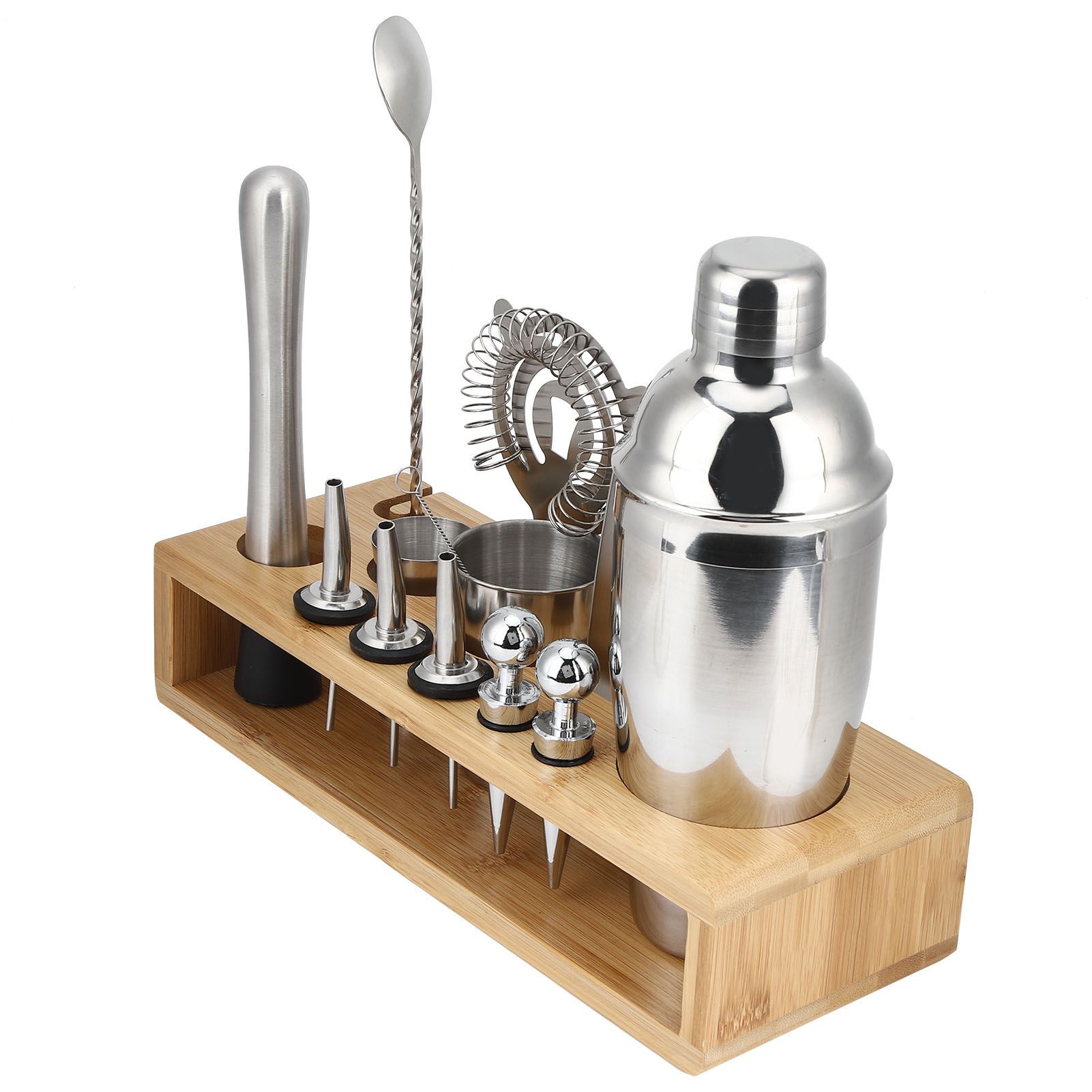 16Pcs 304 Stainless Steel Cocktail Shaker Bar Set Wine Drinking Mixer with view 8