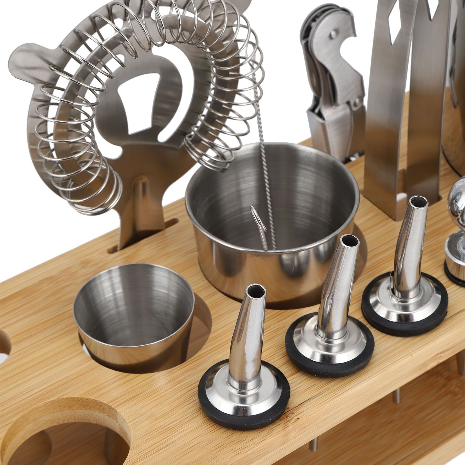 16Pcs 304 Stainless Steel Cocktail Shaker Bar Set Wine Drinking Mixer with view 11