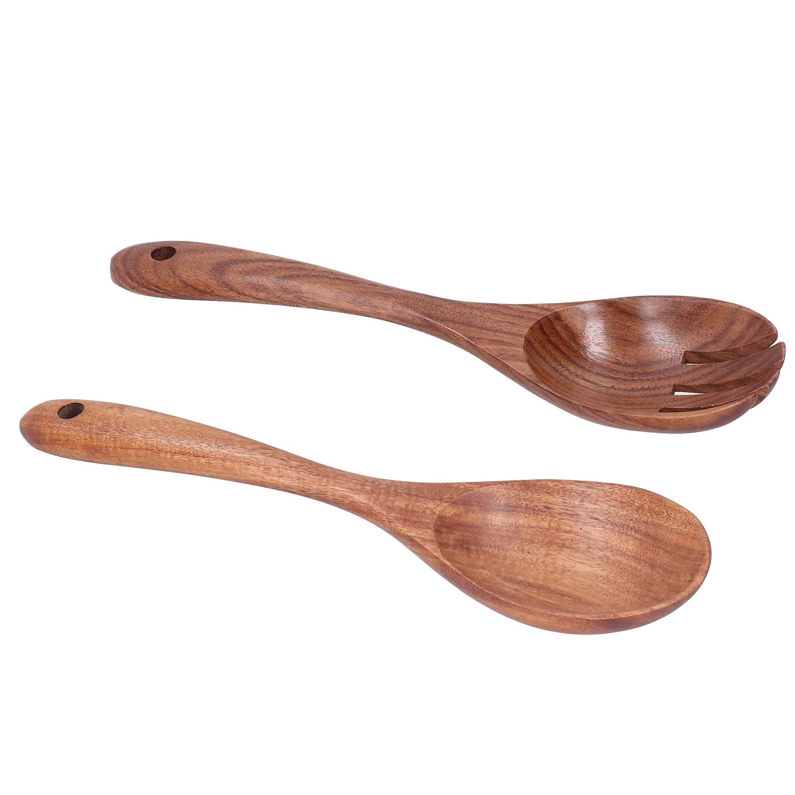 Acacia Wood Fork and Spoon Set Salad Toss and Mix Servers Cooking Spoon Spork Set view 4
