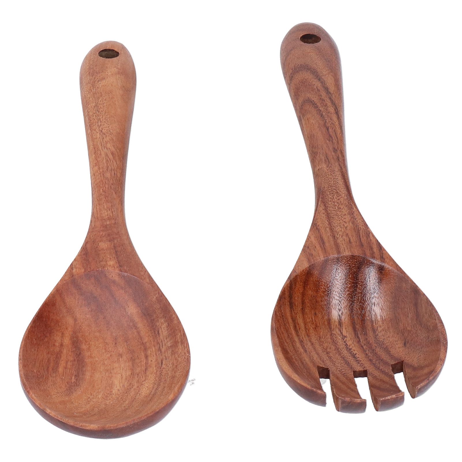 Acacia Wood Fork and Spoon Set Salad Toss and Mix Servers Cooking Spoon Spork Set view 7