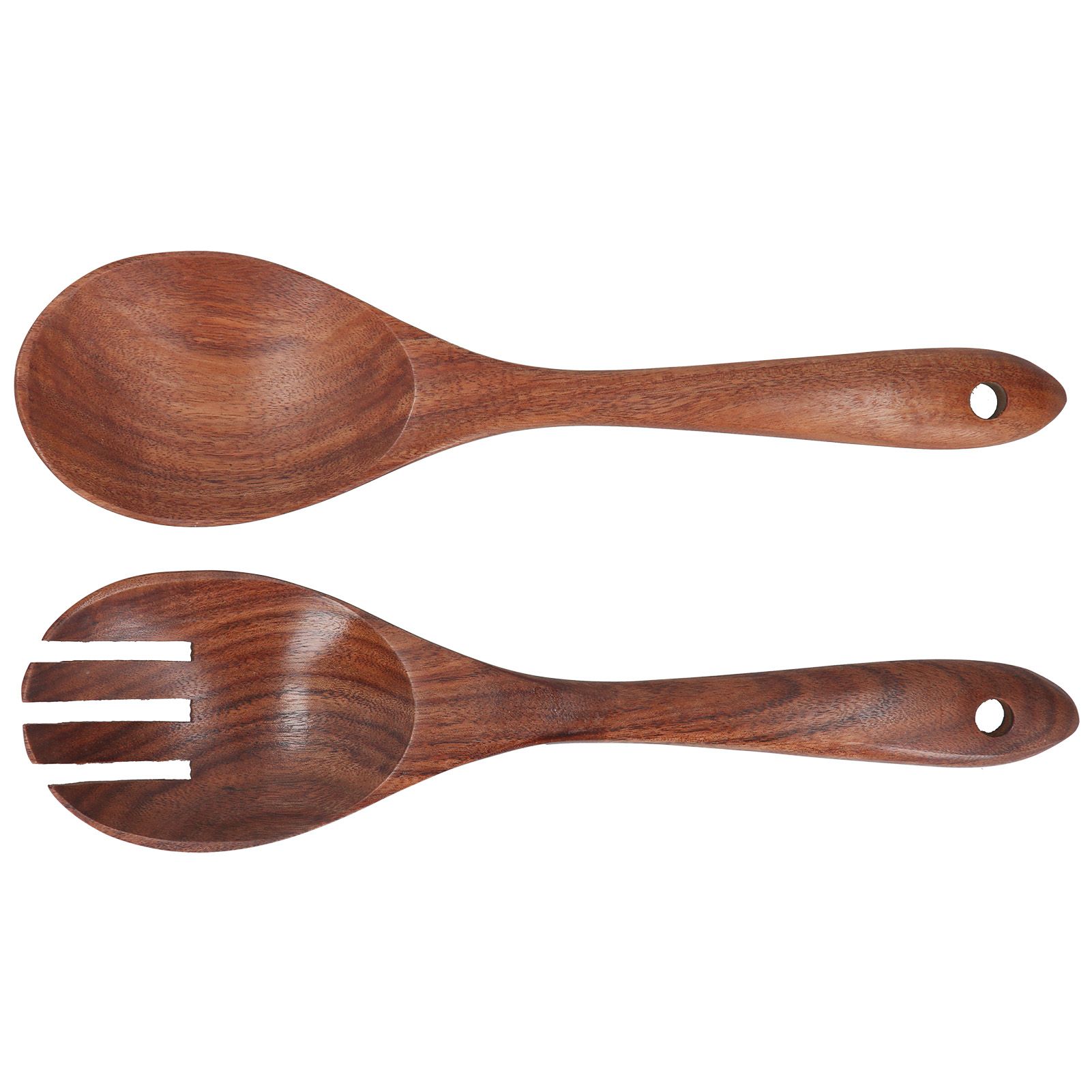 Acacia Wood Fork and Spoon Set Salad Toss and Mix Servers Cooking Spoon Spork Set view 8