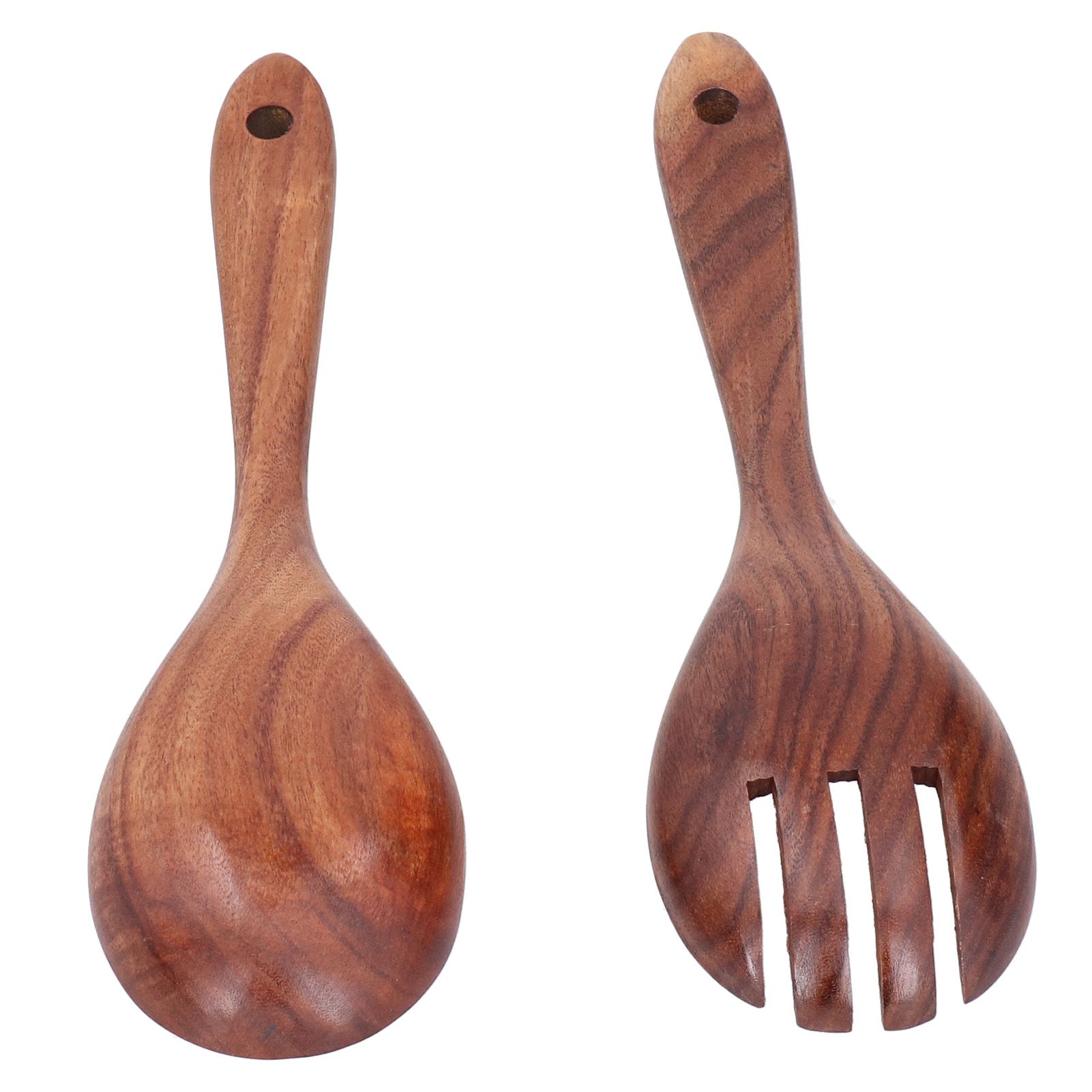 Acacia Wood Fork and Spoon Set Salad Toss and Mix Servers Cooking Spoon Spork Set view 11