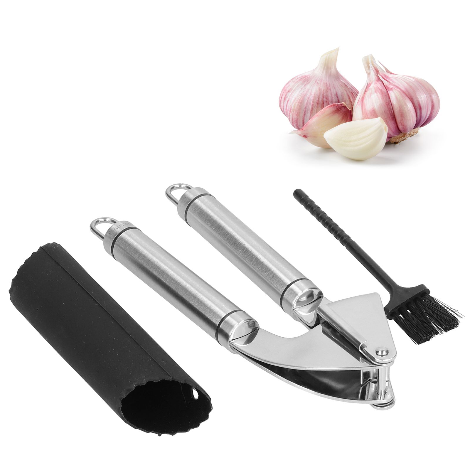 Garlic Press 304 Stainless Steel Mincer Crusher Fine Polished Mirror Kitchen Tool view 9