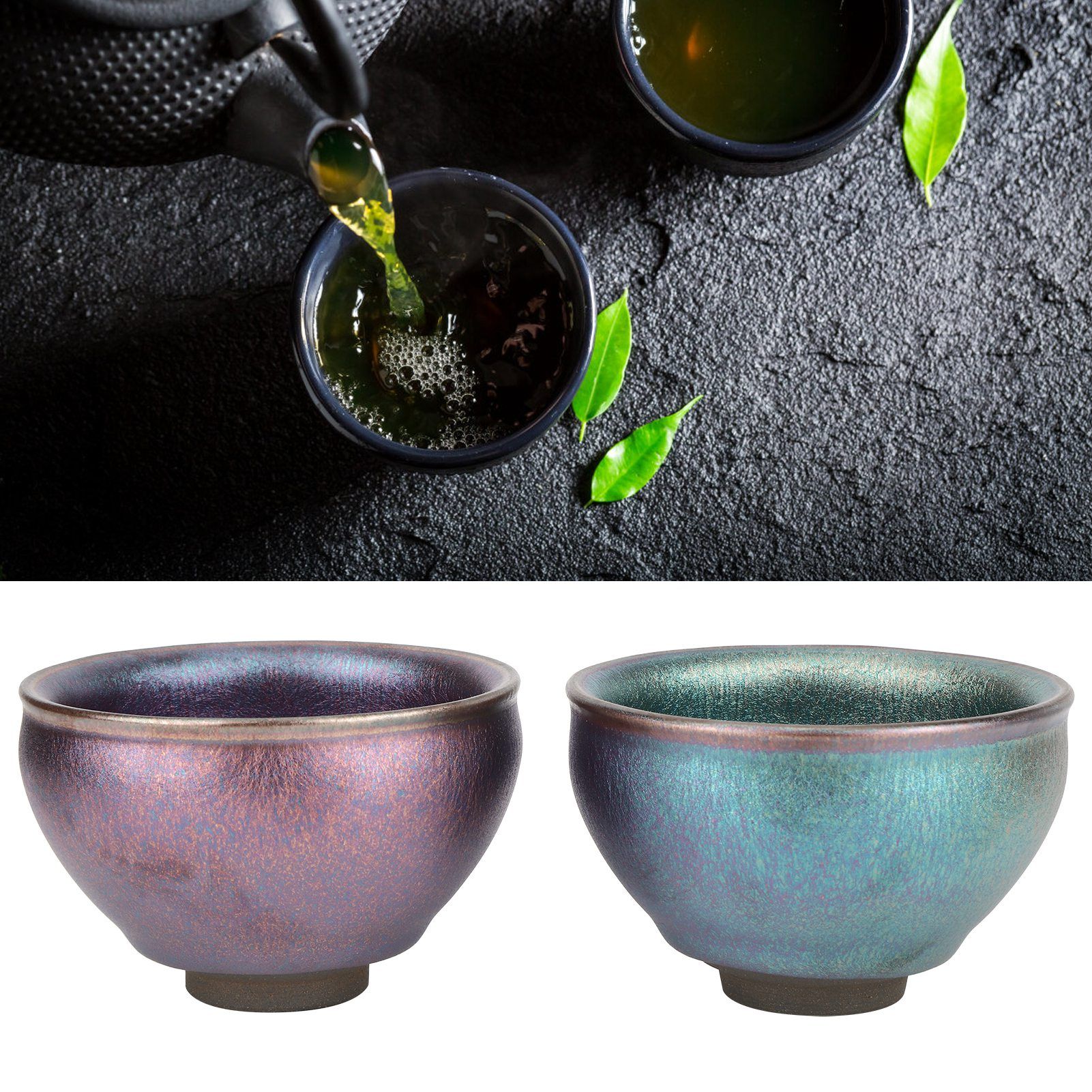 Porcelain Mugs Teacups with Ceramic Glaze Chinese Style Pottery Firing view 9