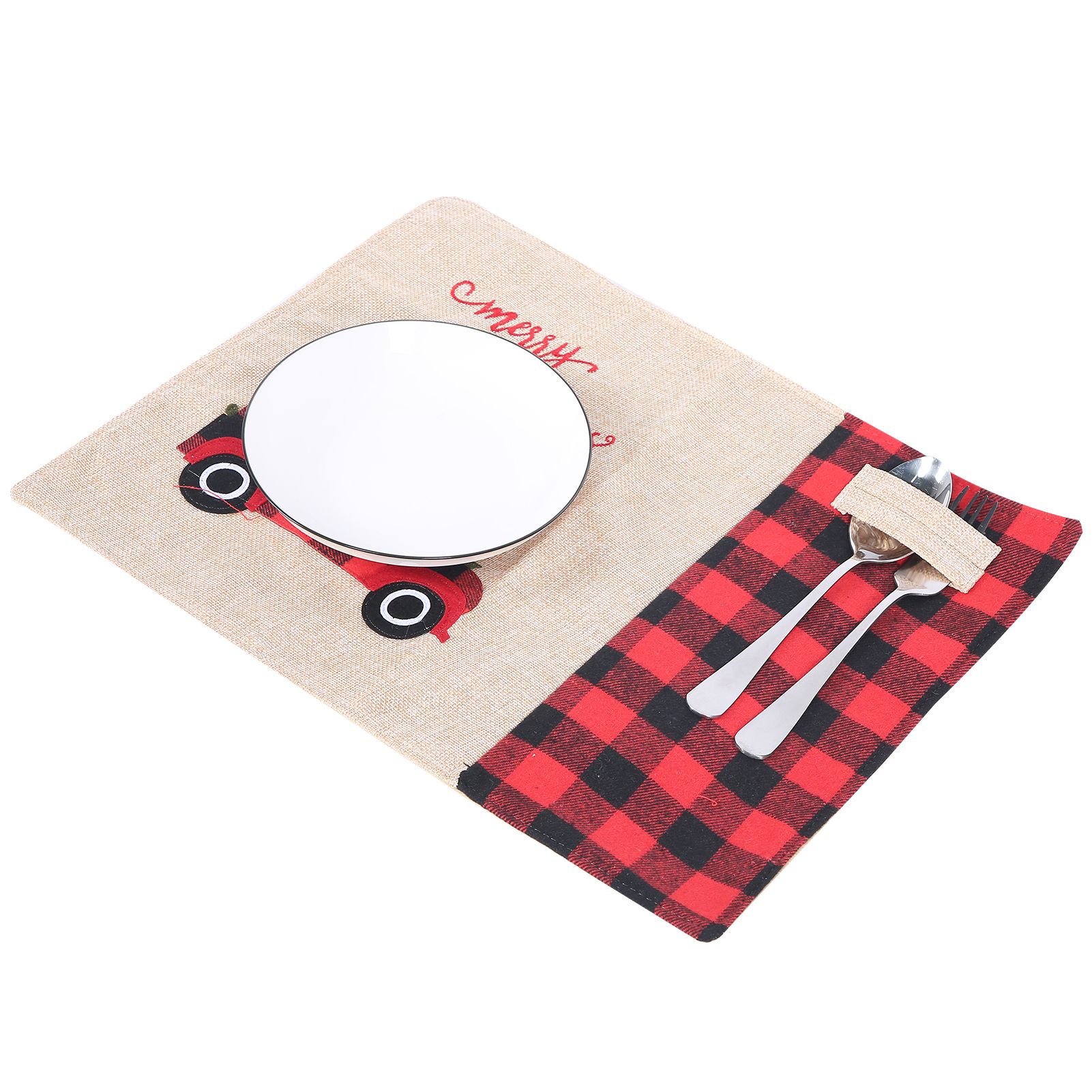 Cartoon Placemat Linen Dining Table Mat Christmas Decorations for Home Kitchen view 7
