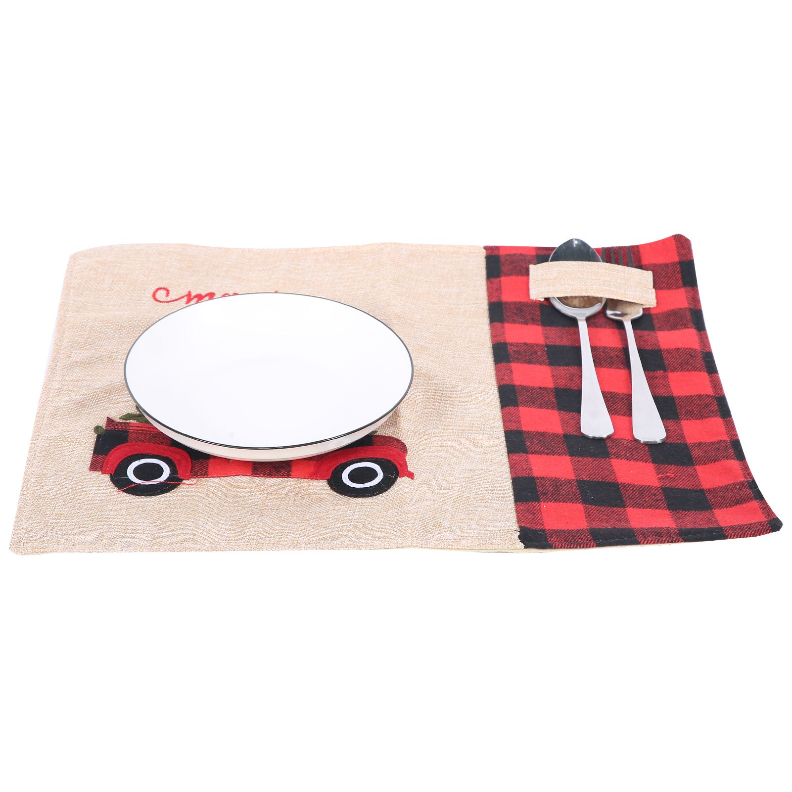 Cartoon Placemat Linen Dining Table Mat Christmas Decorations for Home Kitchen view 8