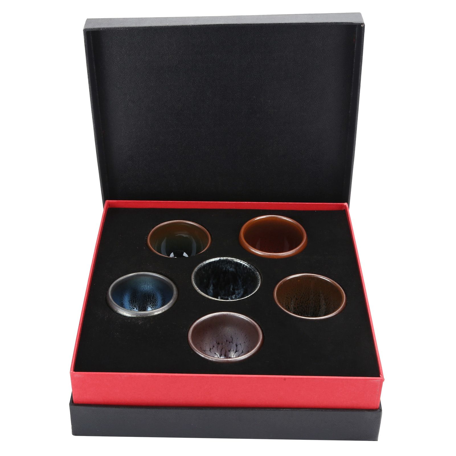 6Pcs/Set Tea Cups Ceramic Cups Kung Fu Teaware Drinkware Accessory for Home view 2