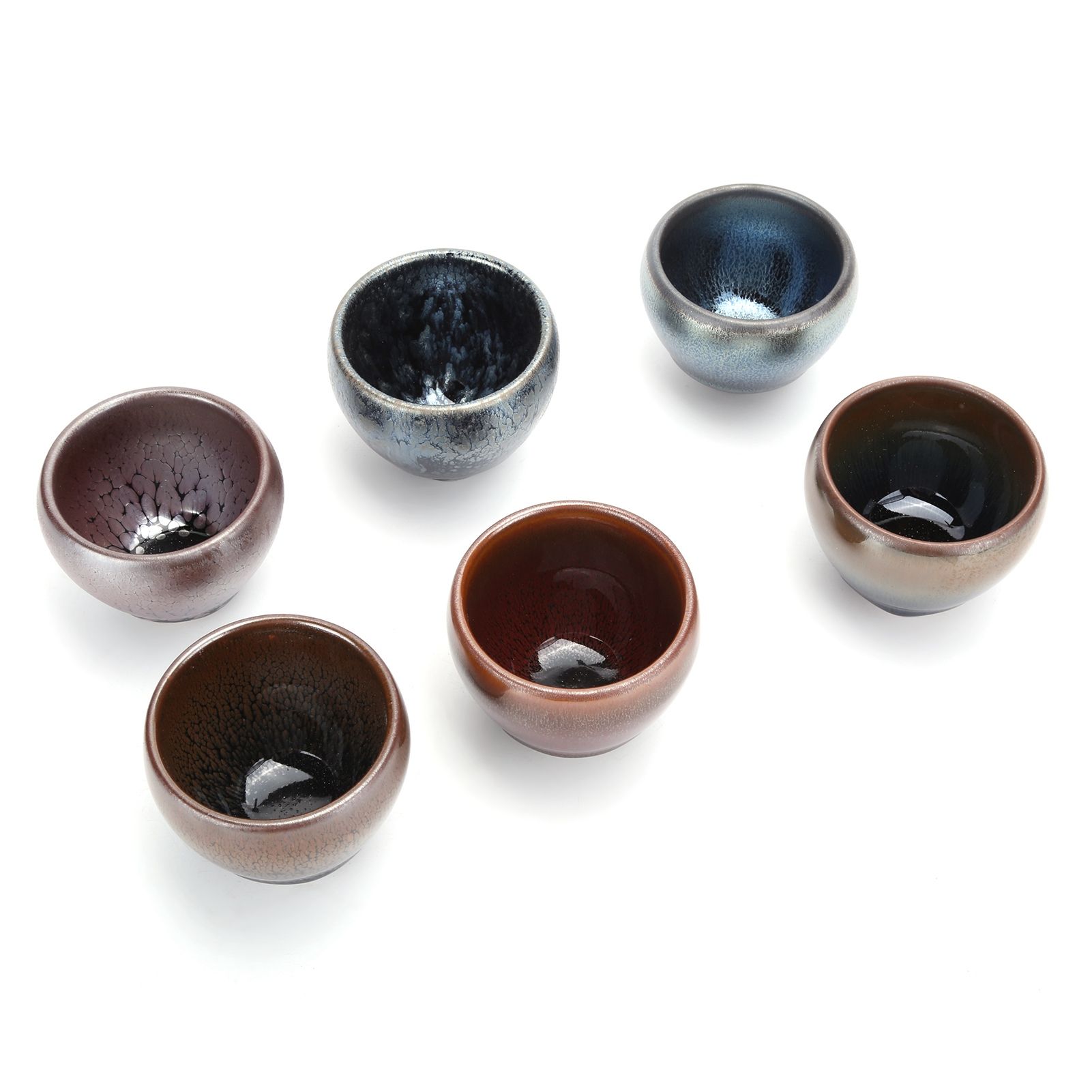 6Pcs/Set Tea Cups Ceramic Cups Kung Fu Teaware Drinkware Accessory for Home view 5