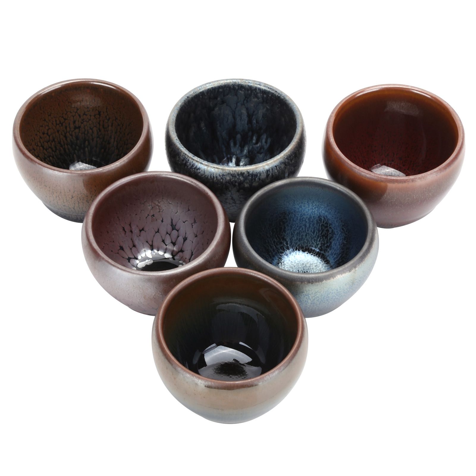 6Pcs/Set Tea Cups Ceramic Cups Kung Fu Teaware Drinkware Accessory for Home view 7