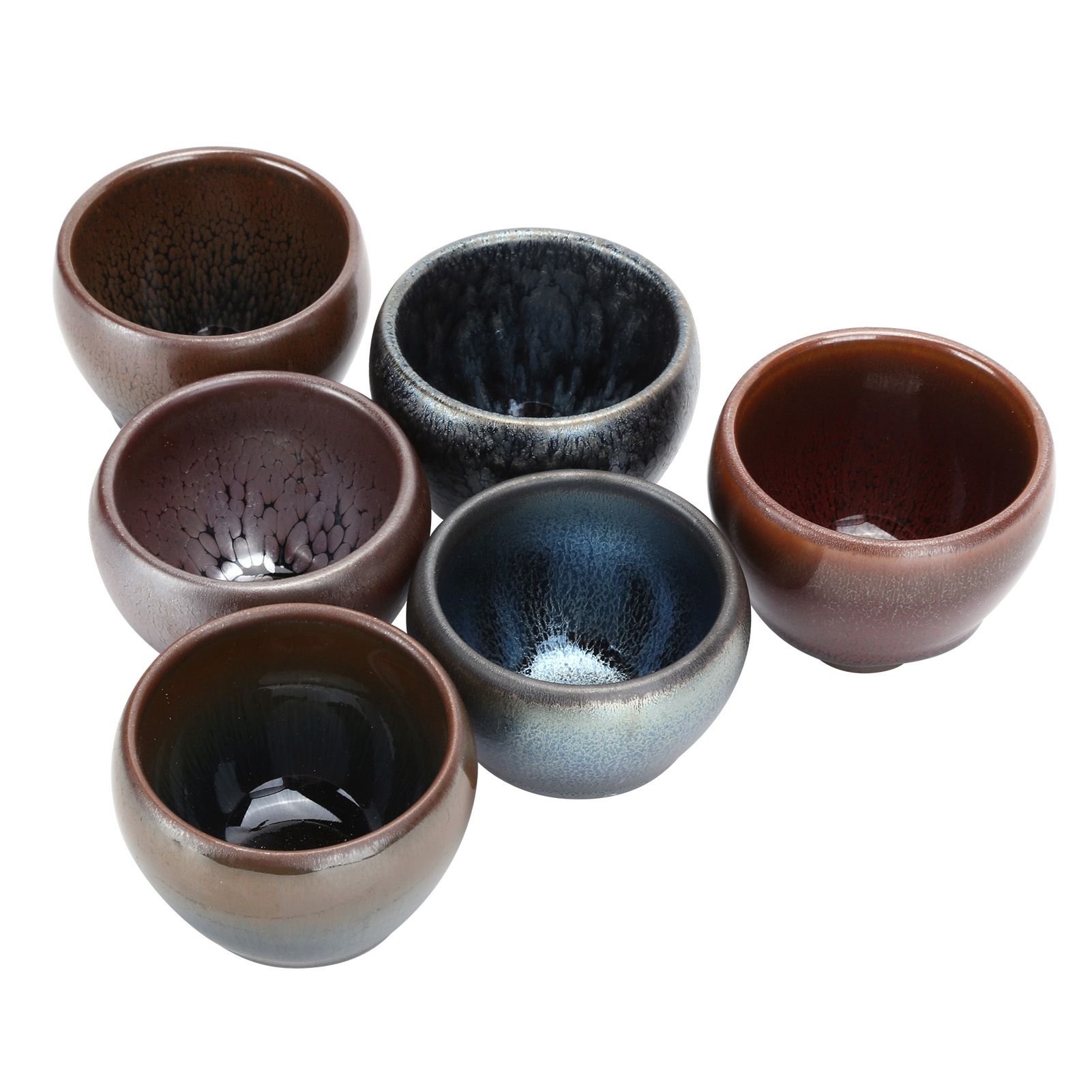 6Pcs/Set Tea Cups Ceramic Cups Kung Fu Teaware Drinkware Accessory for Home view 8
