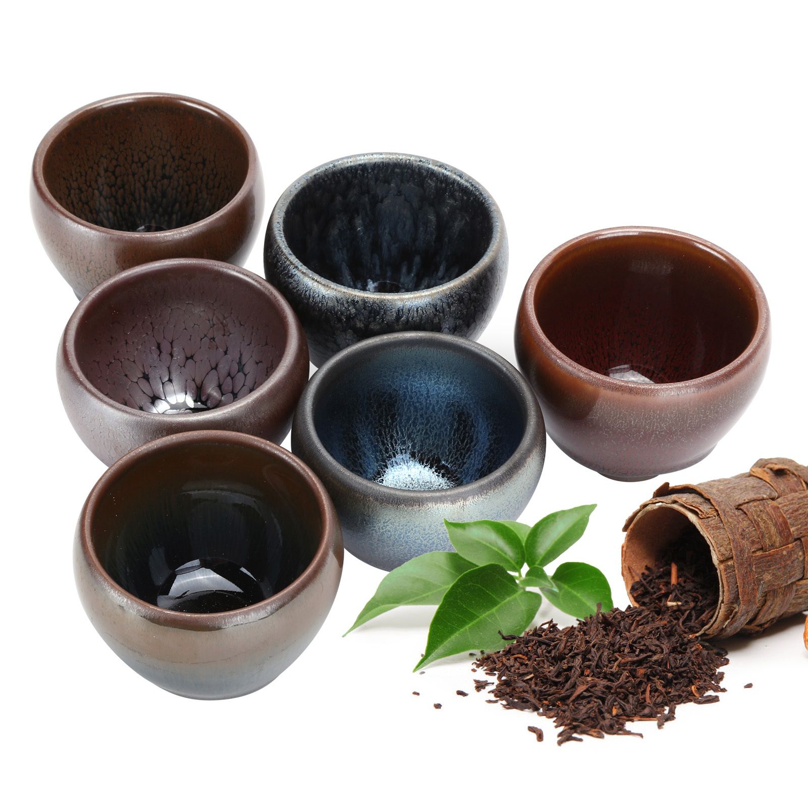 6Pcs/Set Tea Cups Ceramic Cups Kung Fu Teaware Drinkware Accessory for Home view 9