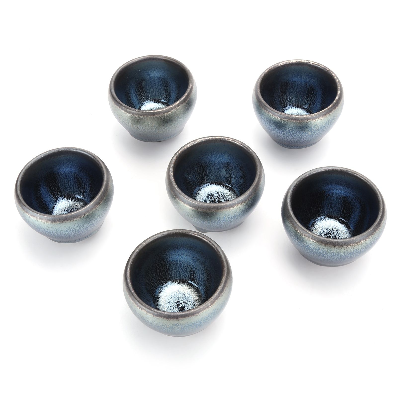 6Pcs/Set Tea Cups Ceramic Cups Kung Fu Teaware Drinkware Accessory for Home view 3
