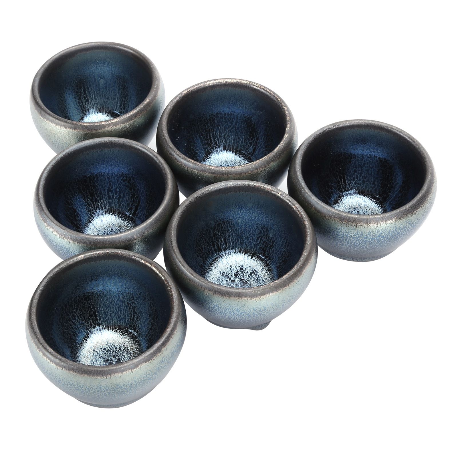 6Pcs/Set Tea Cups Ceramic Cups Kung Fu Teaware Drinkware Accessory for Home view 5