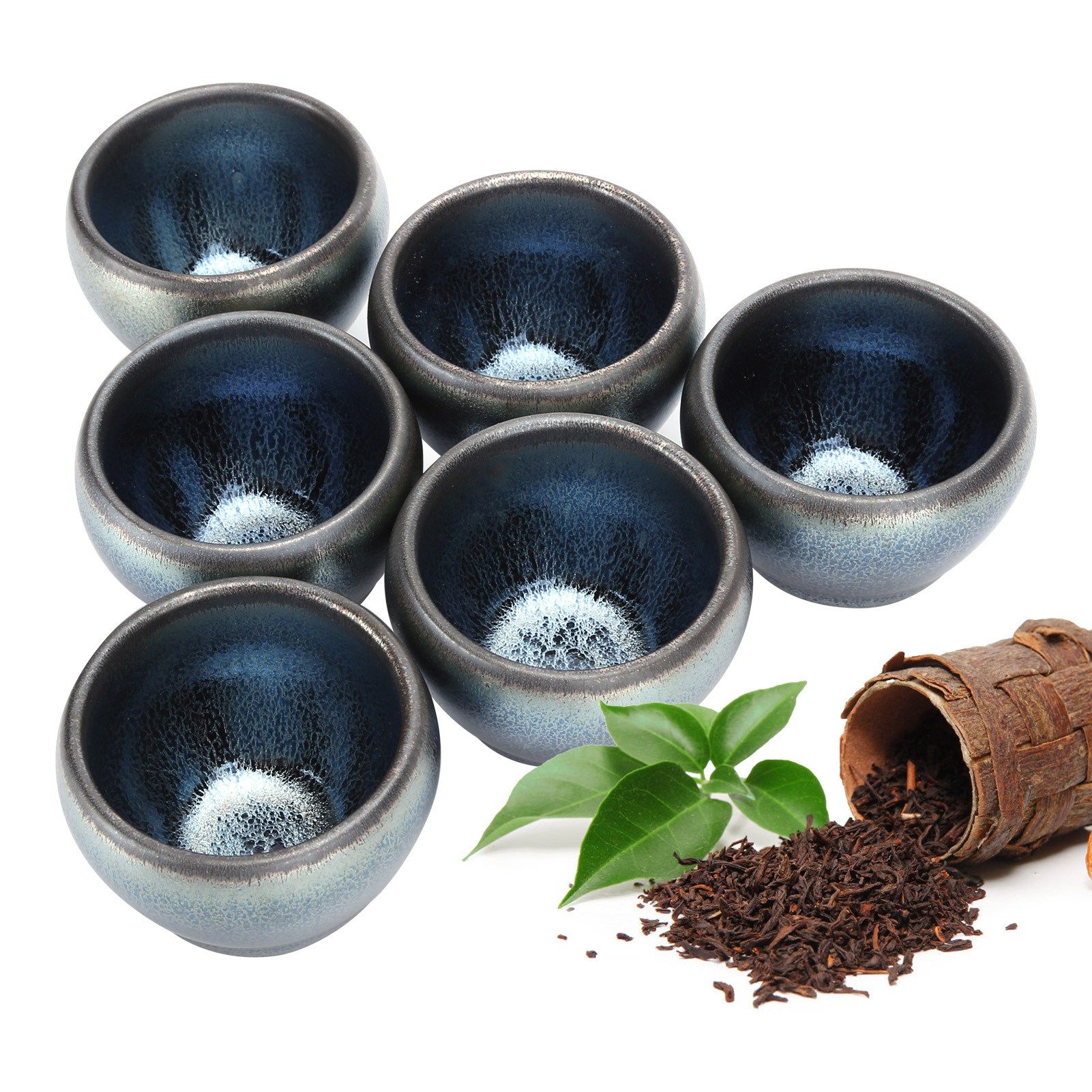6Pcs/Set Tea Cups Ceramic Cups Kung Fu Teaware Drinkware Accessory for Home view 9