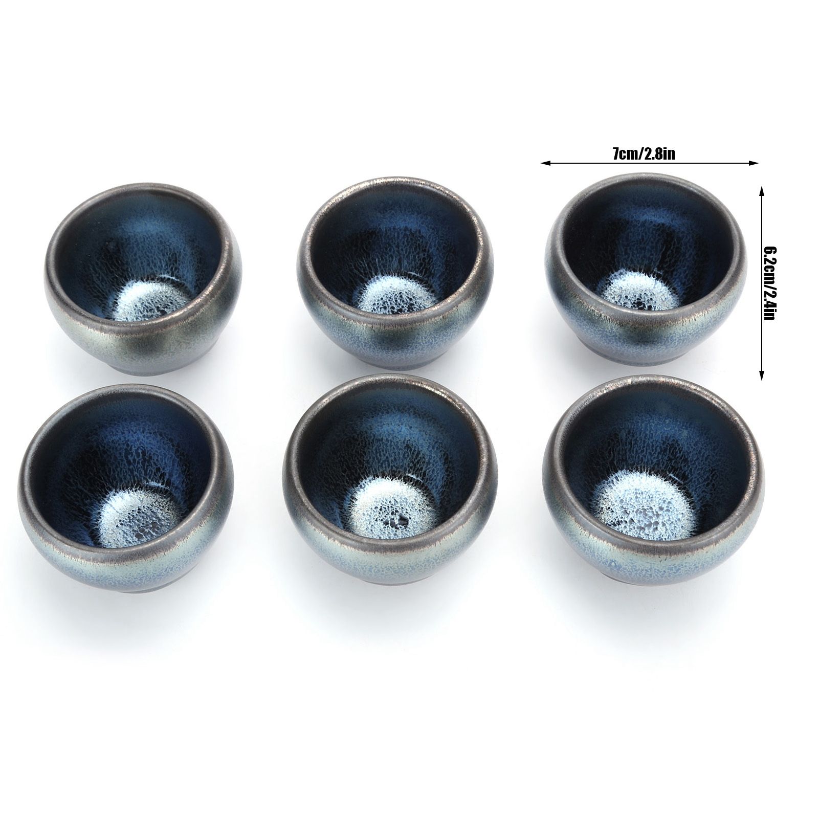 6Pcs/Set Tea Cups Ceramic Cups Kung Fu Teaware Drinkware Accessory for Home view 12