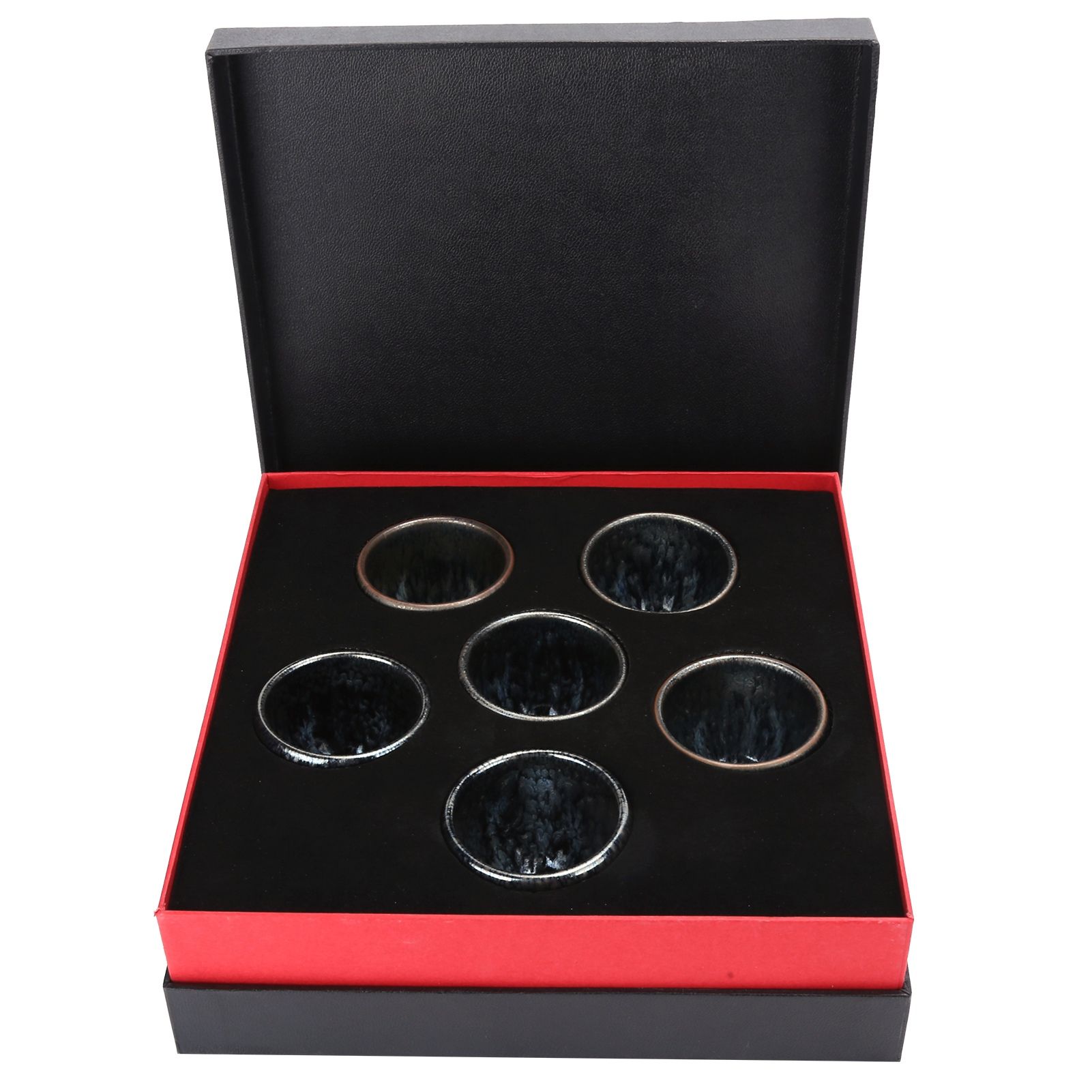 6Pcs/Set Tea Cups Ceramic Cups Kung Fu Teaware Drinkware Accessory for Home view 2