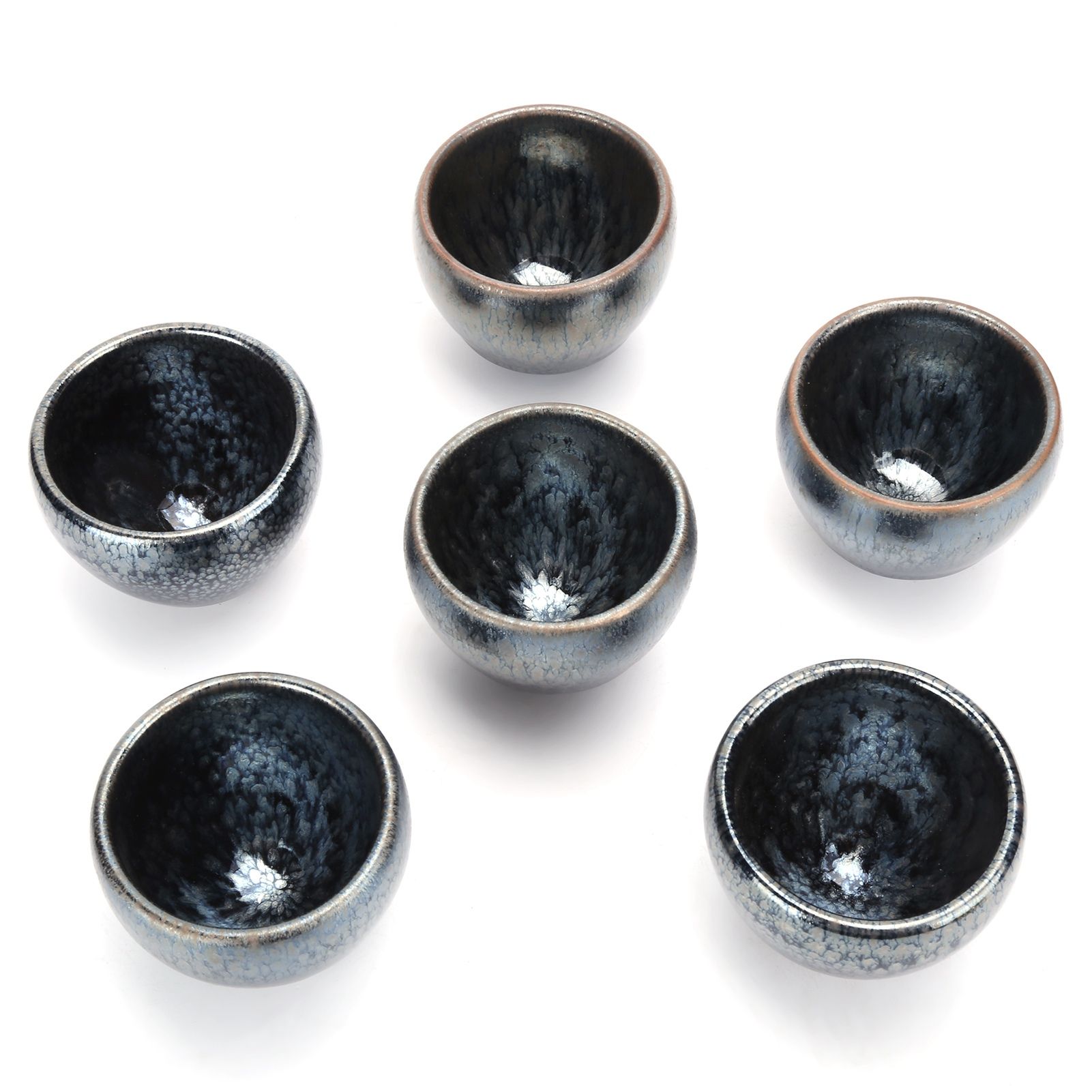 6Pcs/Set Tea Cups Ceramic Cups Kung Fu Teaware Drinkware Accessory for Home view 4