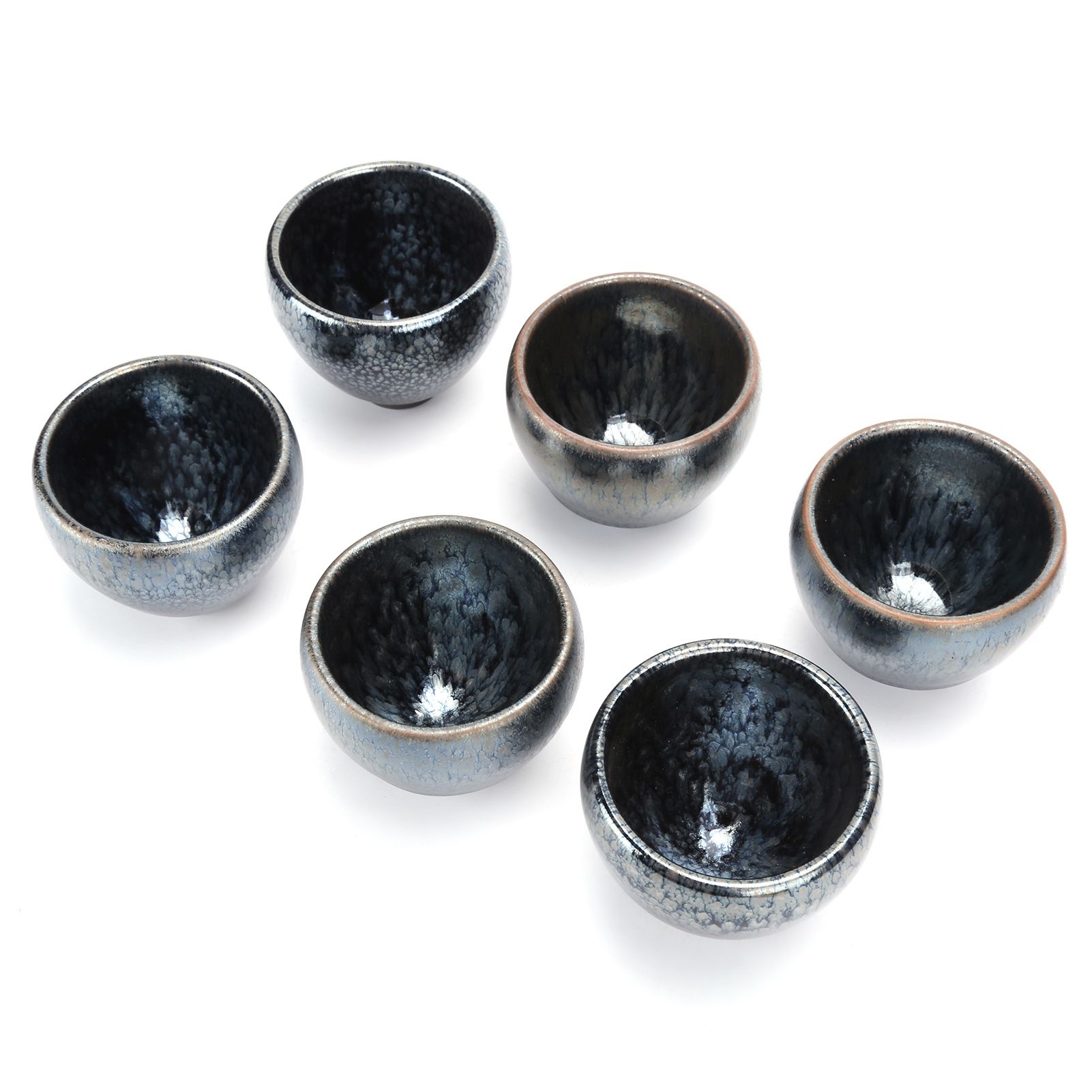 6Pcs/Set Tea Cups Ceramic Cups Kung Fu Teaware Drinkware Accessory for Home view 5