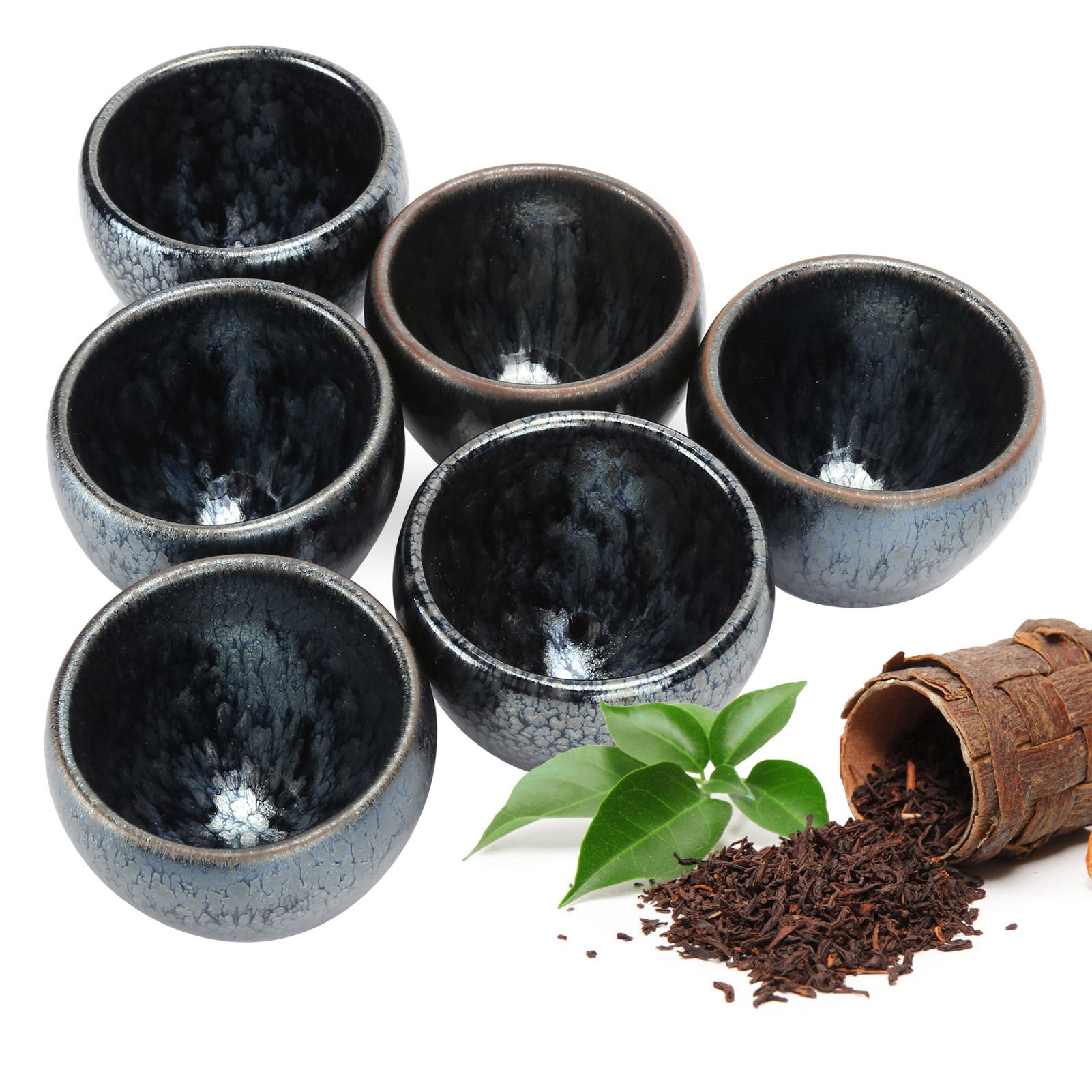 6Pcs/Set Tea Cups Ceramic Cups Kung Fu Teaware Drinkware Accessory for Home view 9