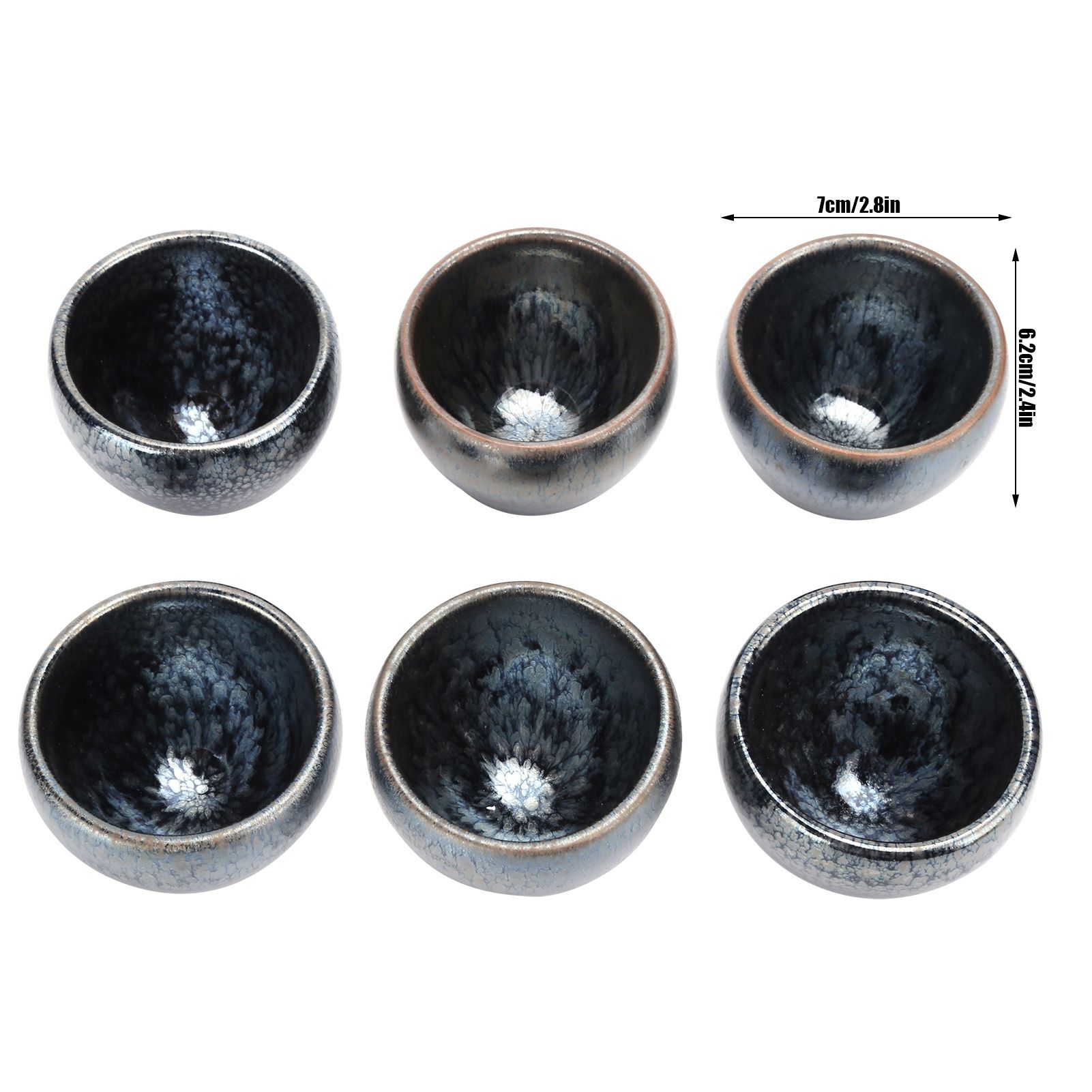 6Pcs/Set Tea Cups Ceramic Cups Kung Fu Teaware Drinkware Accessory for Home view 12