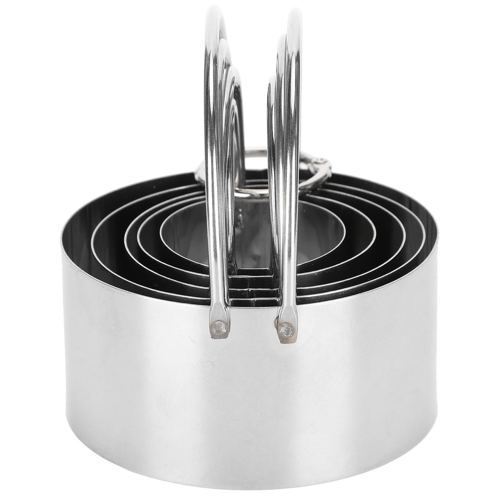 5PCS/Set Biscuits Cutter Stainless Steel Round Cookies Cutter with Handle view 4