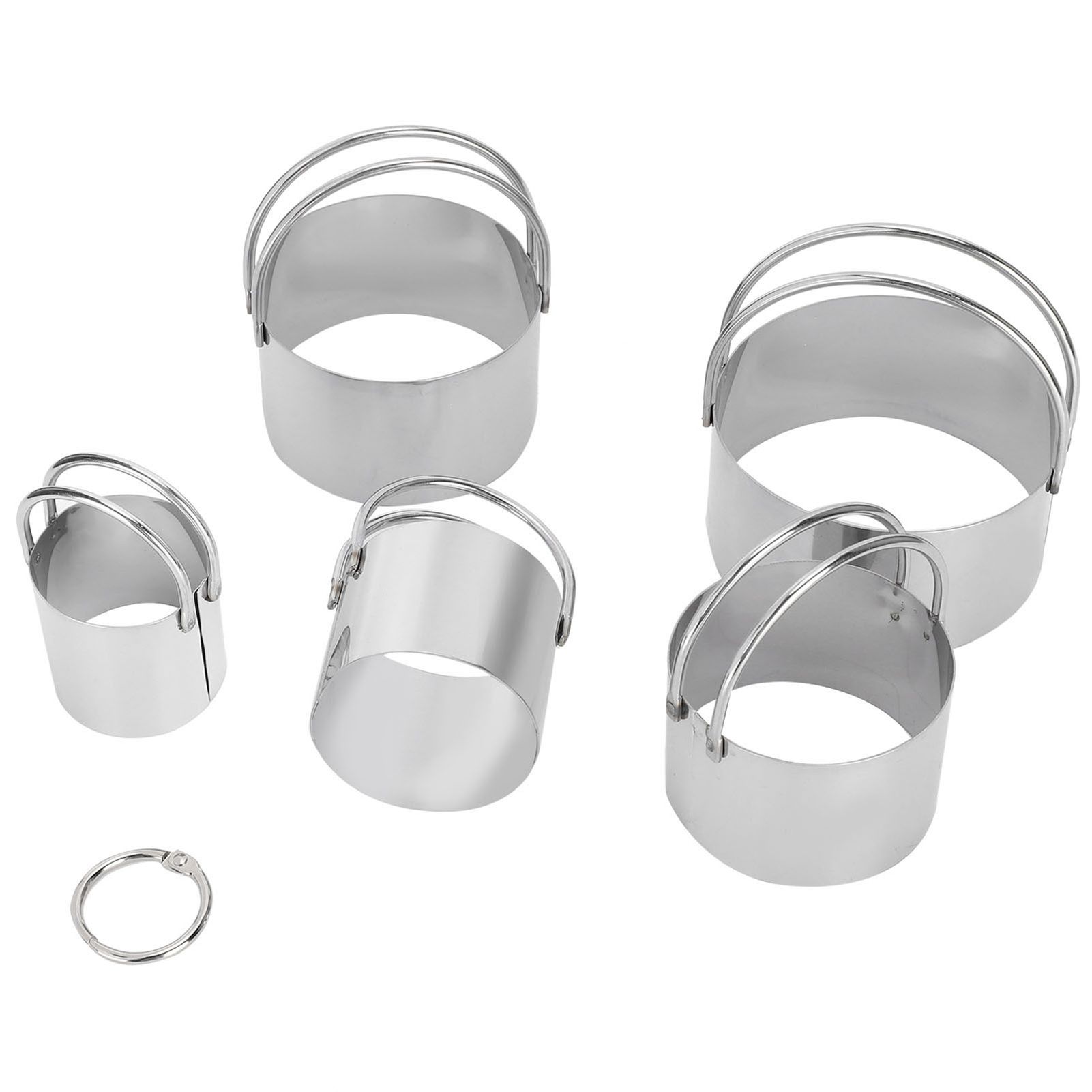 5PCS/Set Biscuits Cutter Stainless Steel Round Cookies Cutter with Handle view 7