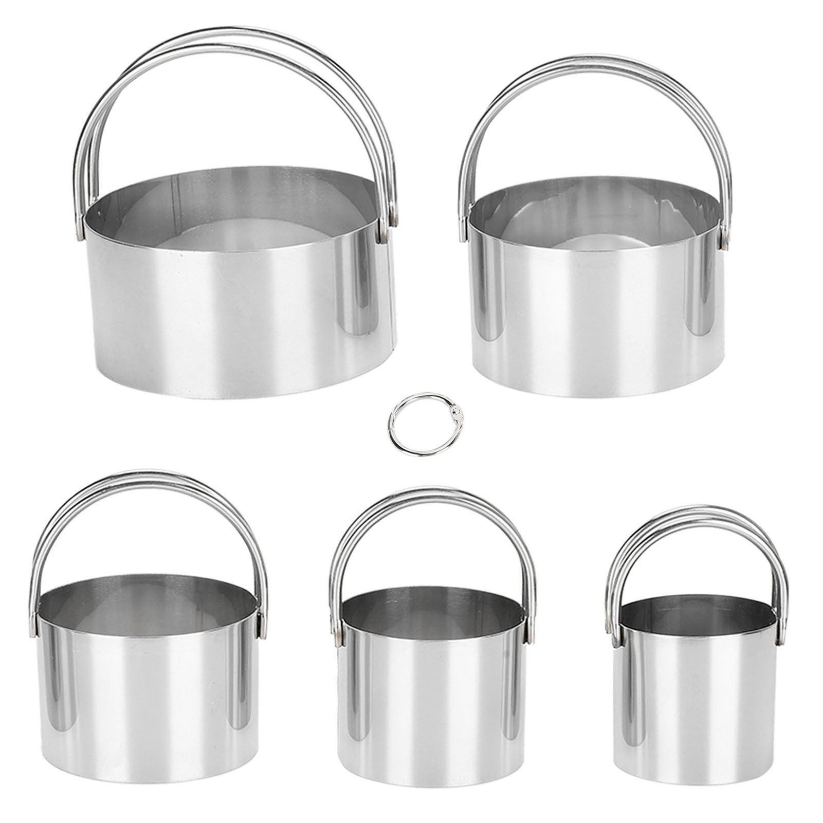 5PCS/Set Biscuits Cutter Stainless Steel Round Cookies Cutter with Handle view 8