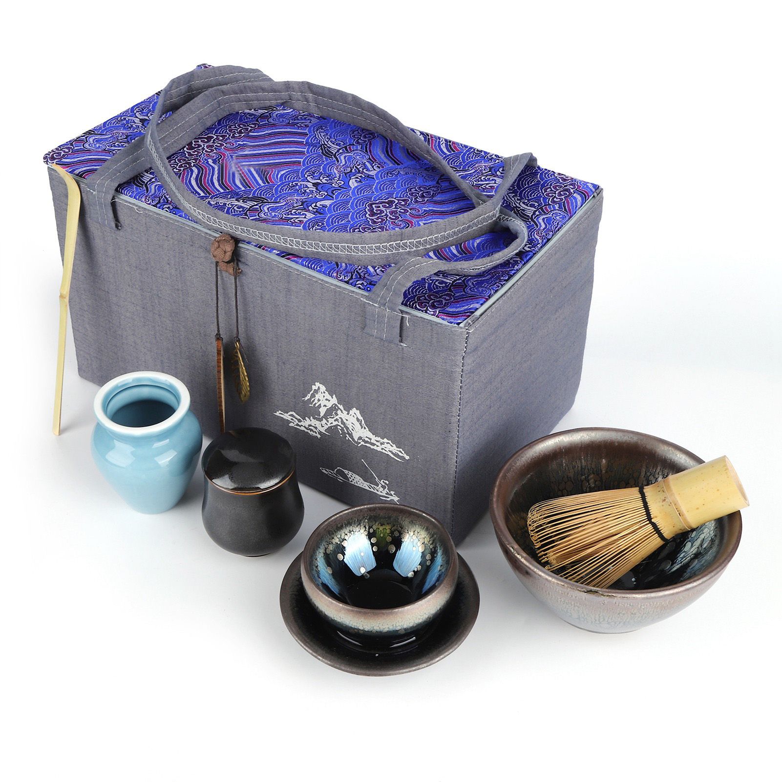 Japanese Style Ceramic Tea Set Tea Whisk Holder Kit Service Tool Tea Ceremony