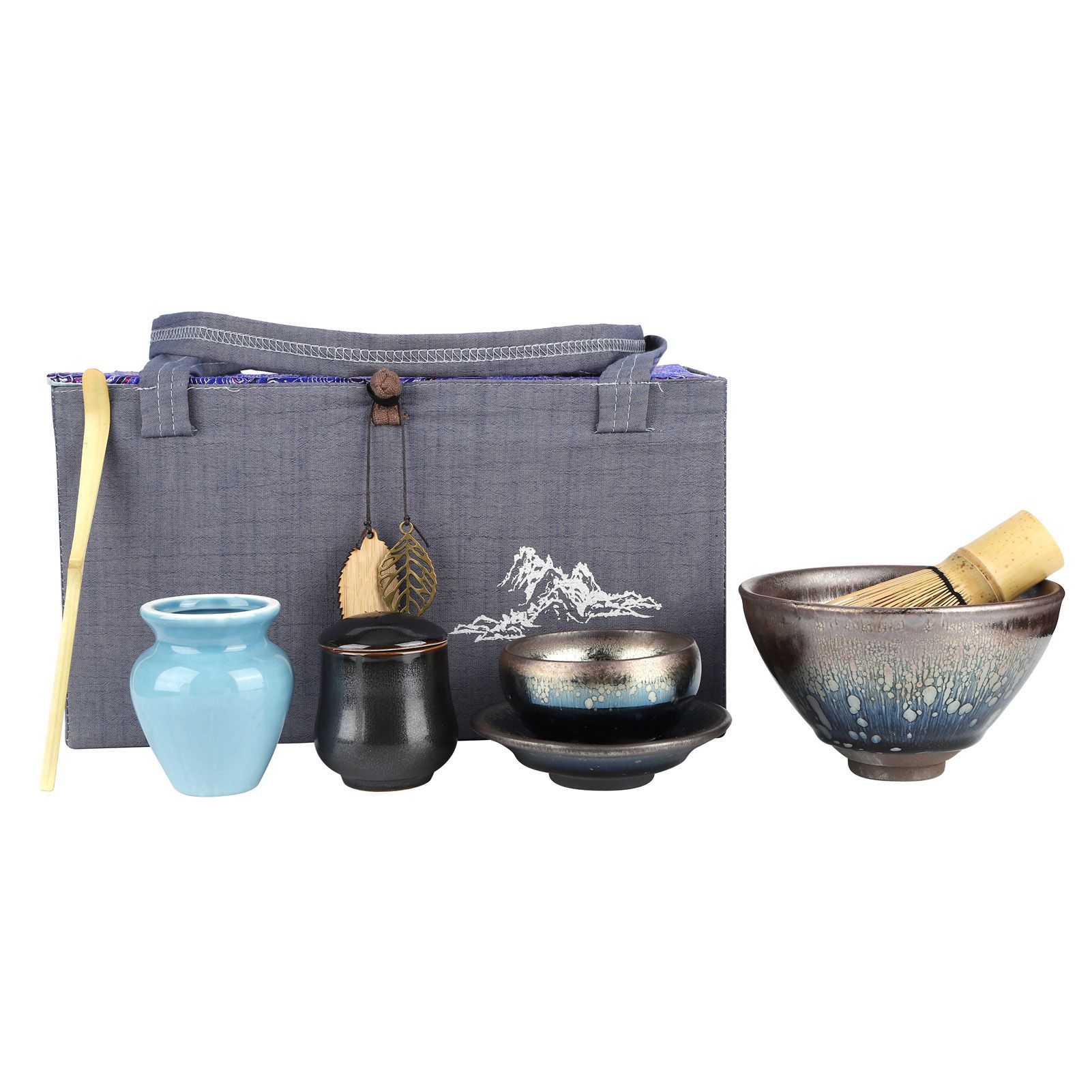 Japanese Style Ceramic Tea Set Tea Whisk Holder Kit Service Tool Tea Ceremony view 2