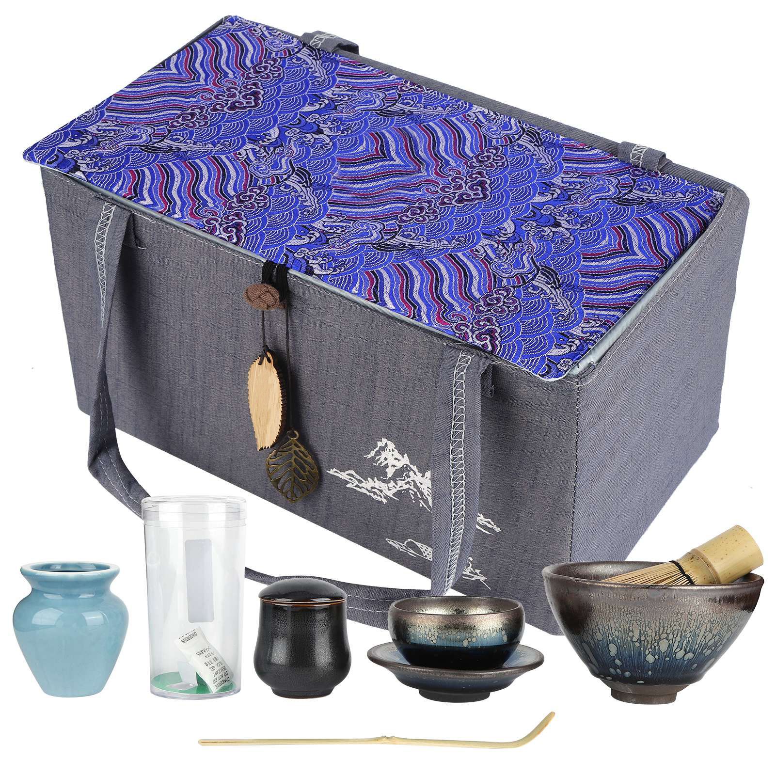 Japanese Style Ceramic Tea Set Tea Whisk Holder Kit Service Tool Tea Ceremony view 8