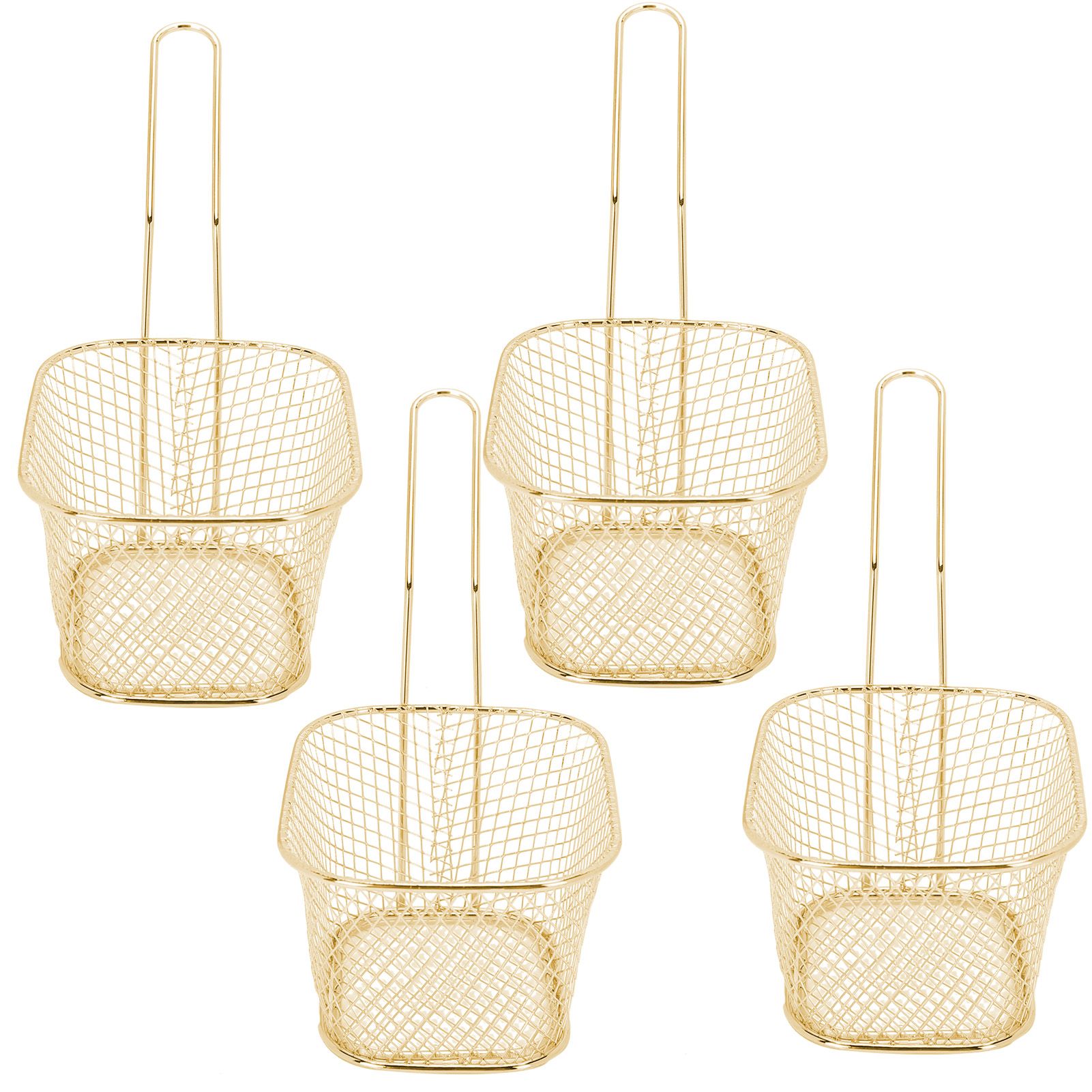 4Pcs Stainless Steel Frying Net Basket Cooking Strainer for French Fries Food