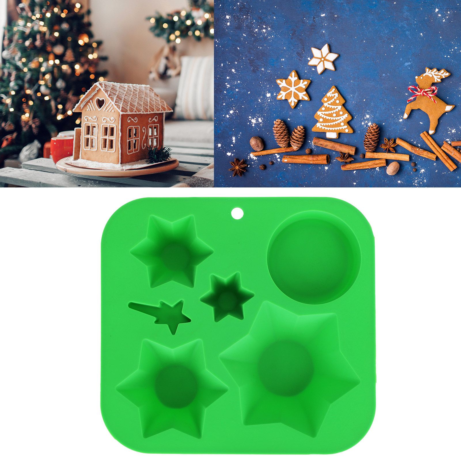 Silicone Cookies Mold Christmas Tree Cake Biscuits Baking Decor Bakeware view 10