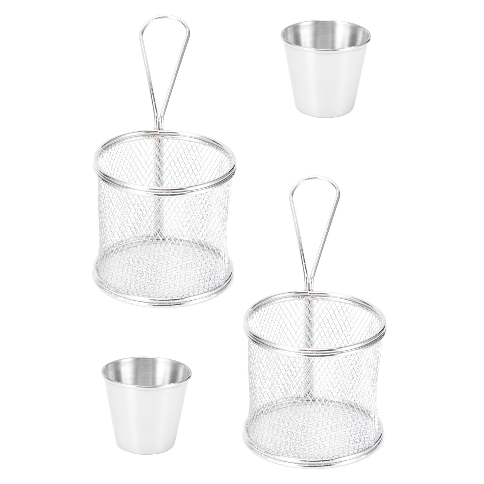 4Pcs/Set Mini Frying Basket Cylindrical French Fries Basket Colander for