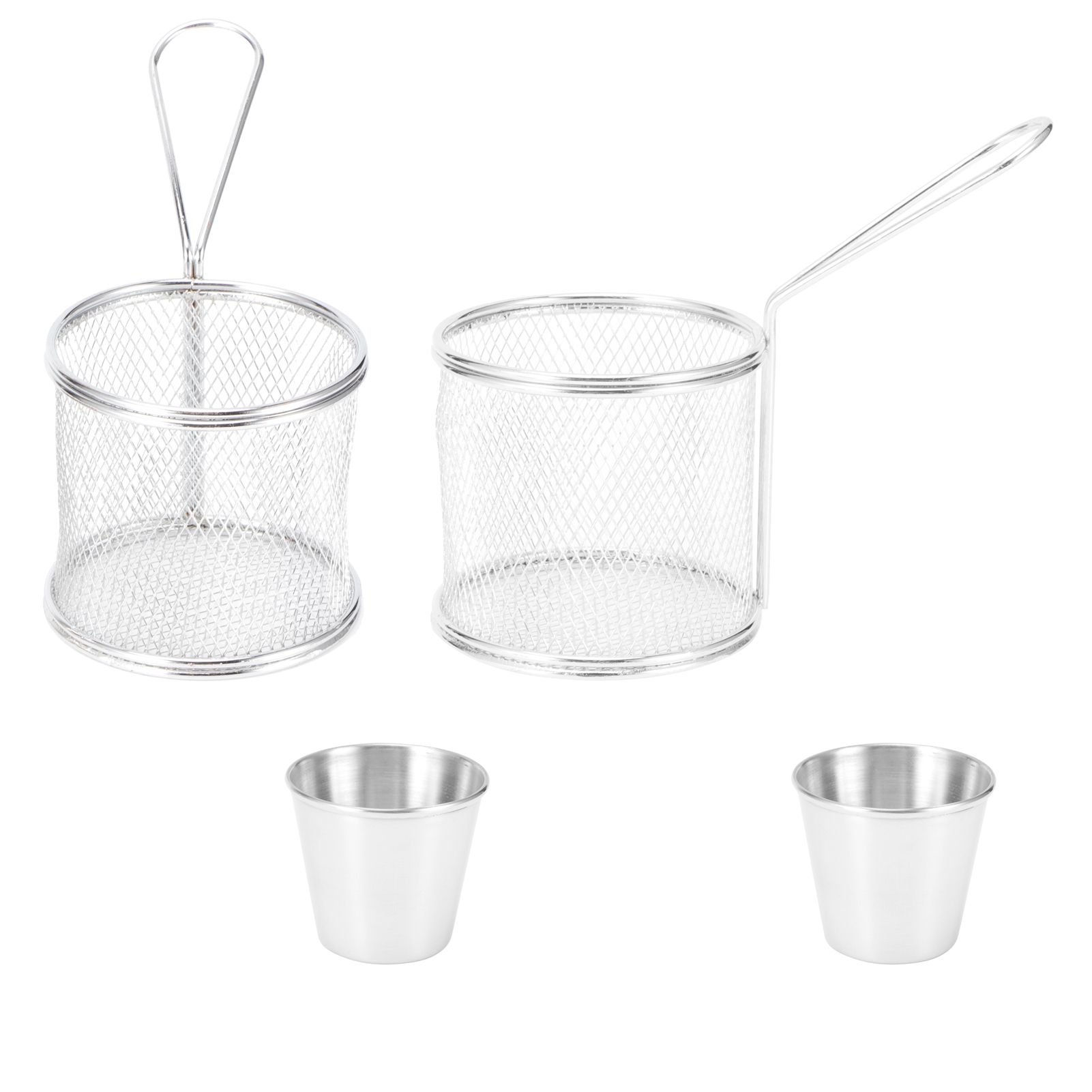 4Pcs/Set Mini Frying Basket Cylindrical French Fries Basket Colander for view 6