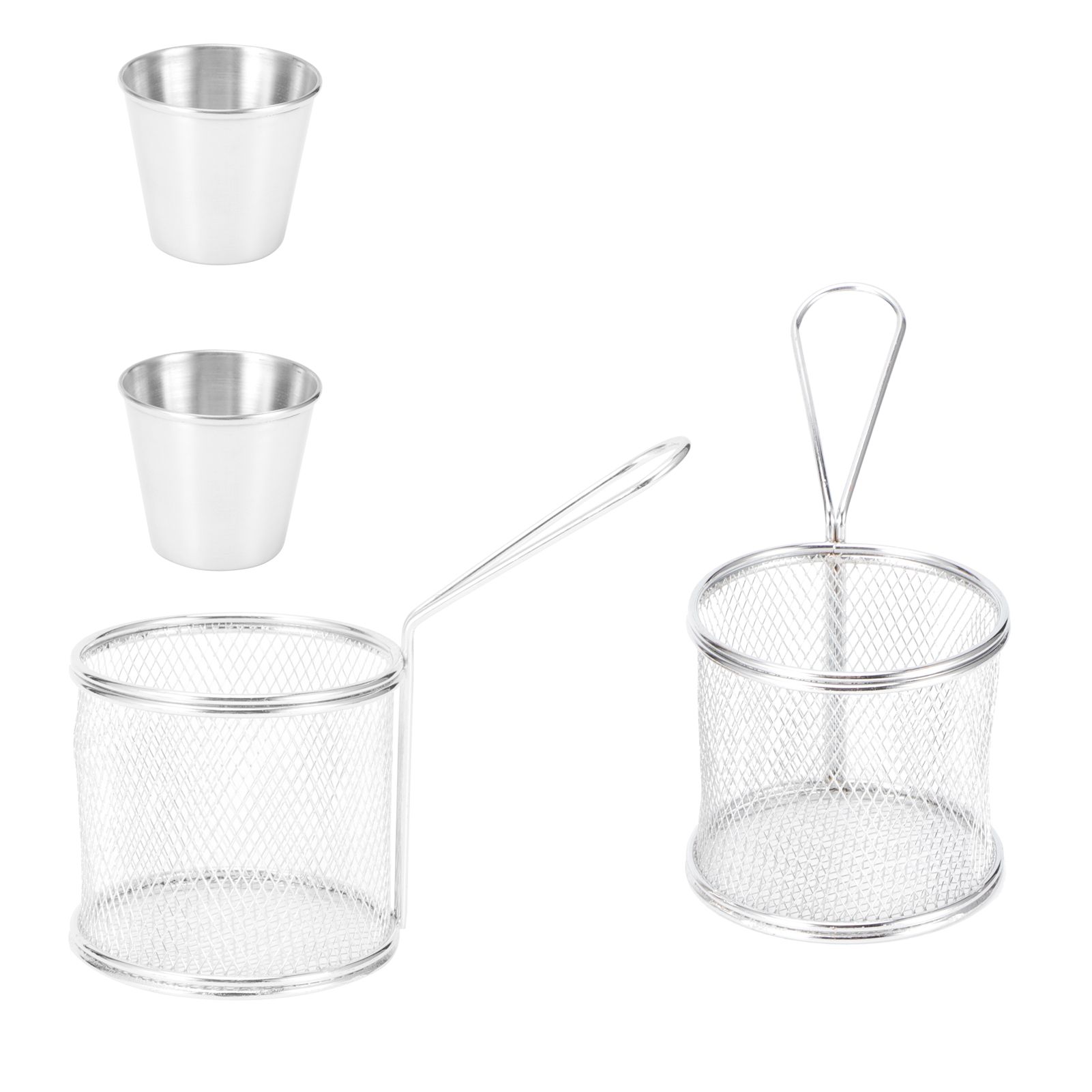 4Pcs/Set Mini Frying Basket Cylindrical French Fries Basket Colander for view 8