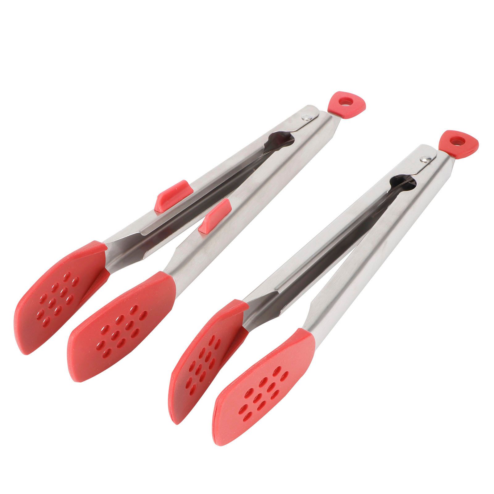 2pcs Food Tong Stainless Steel Steak Clip Silicone Salad Barbecue Stencils view 2