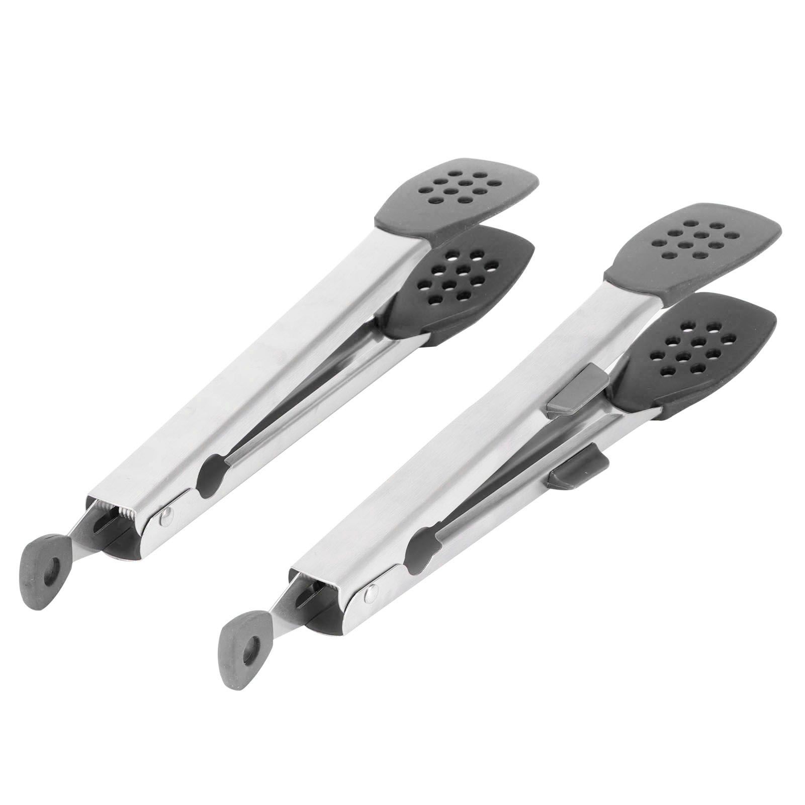 2pcs Food Tong Stainless Steel Steak Clip Silicone Salad Barbecue Stencils view 3
