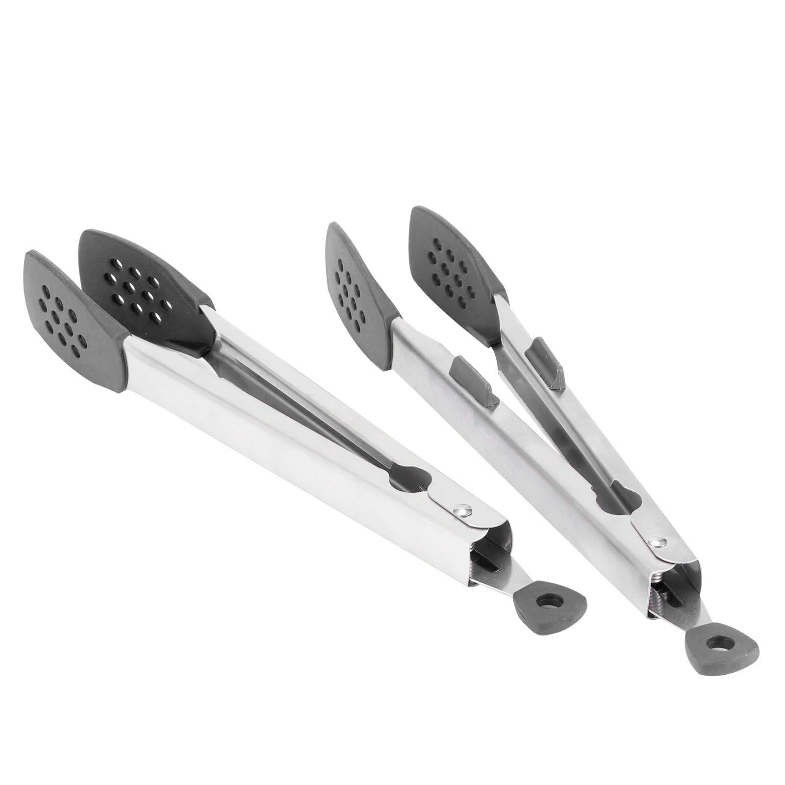2pcs Food Tong Stainless Steel Steak Clip Silicone Salad Barbecue Stencils view 5