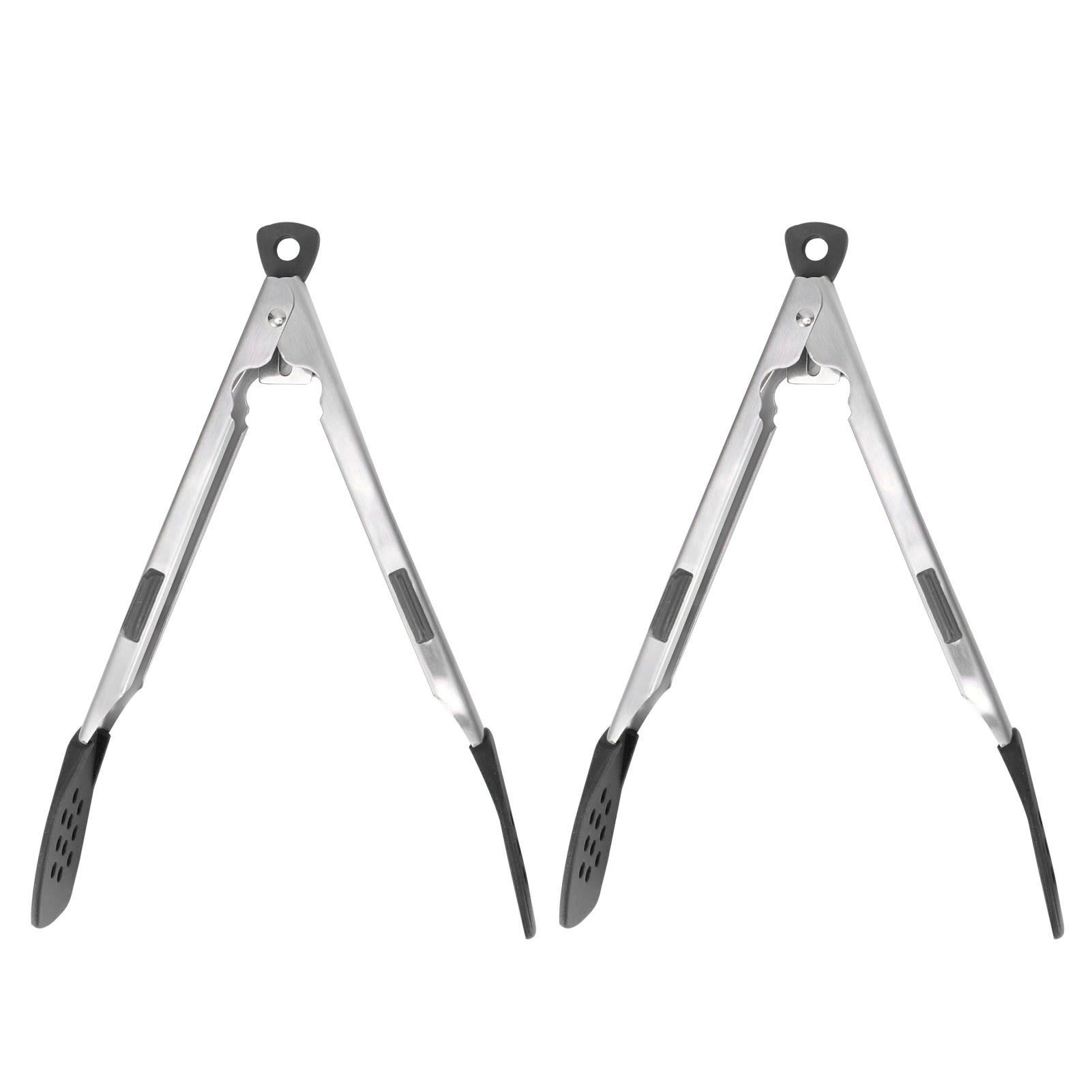 2pcs Food Tong Stainless Steel Steak Clip Silicone Salad Barbecue Stencils view 8