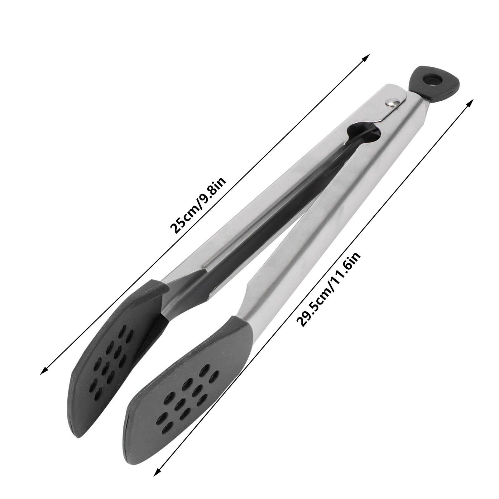 2pcs Food Tong Stainless Steel Steak Clip Silicone Salad Barbecue Stencils view 11