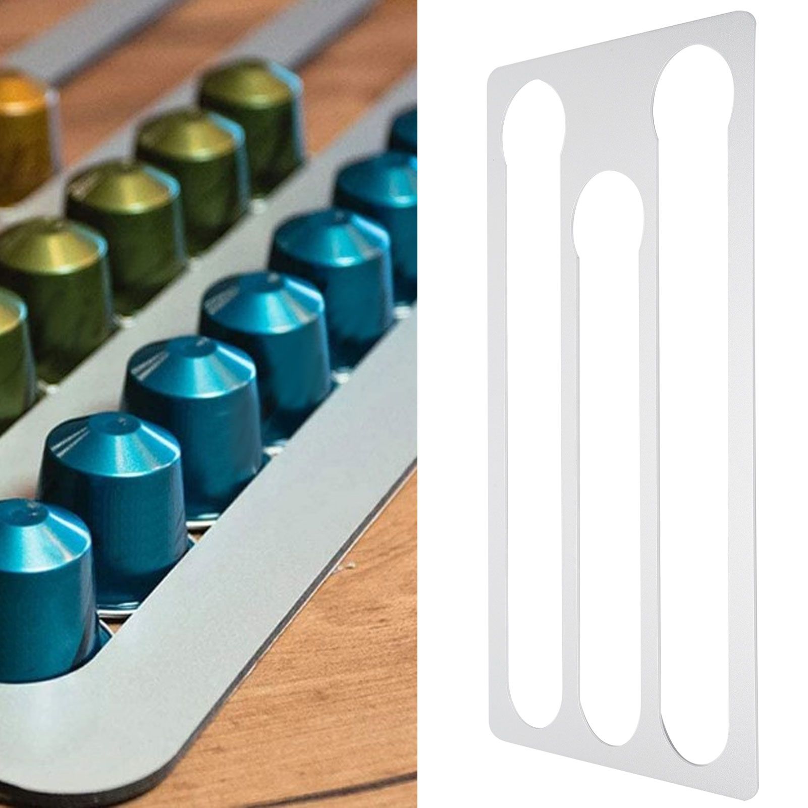 Coffee Capsule Holder Aluminum Wall Mounted Capsules Storage Rack Stand view 9