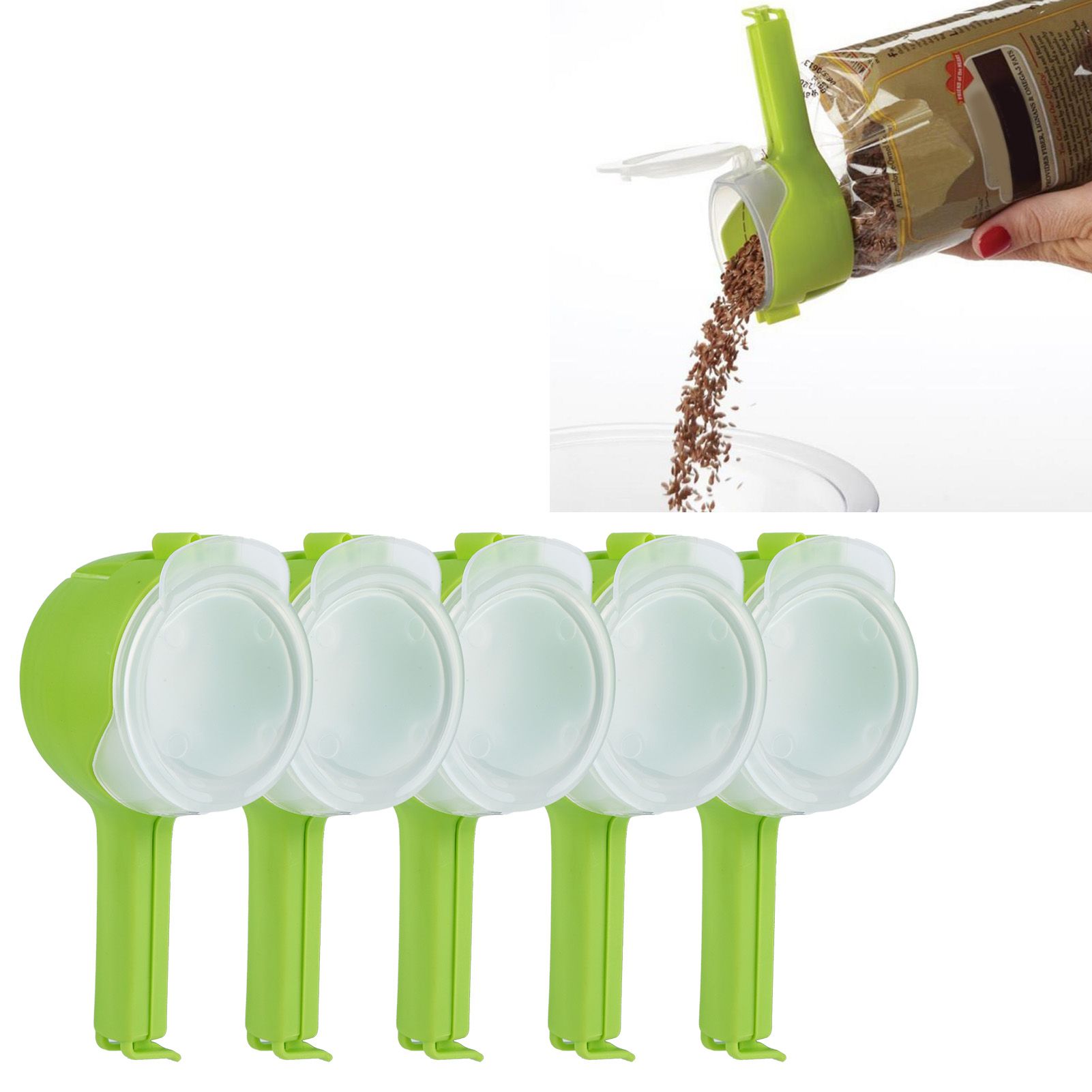 5Pcs Reuseable Plastic Food Sealing Clip with Pour Spouts for Storage Food view 10