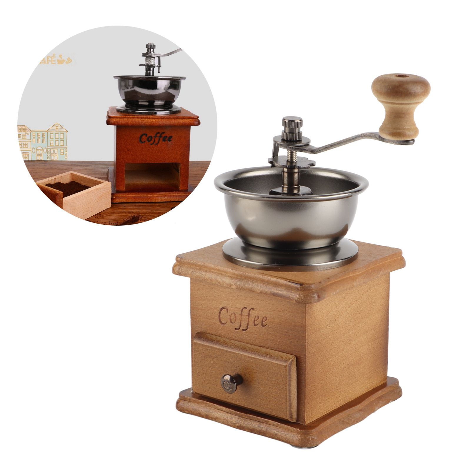 Manual Bean Grinder Household Mini Retro Style Coffee Milling Machine Kitchen view 10