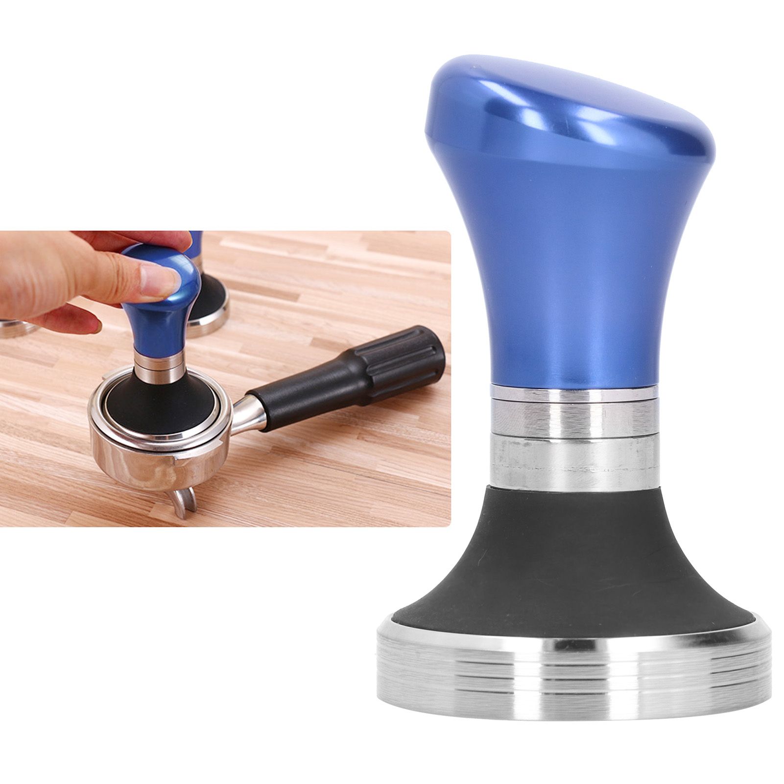 58mm Flat Coffee Tamper Stainless Steel Base Coffee Powder Hammer Kitchen view 9