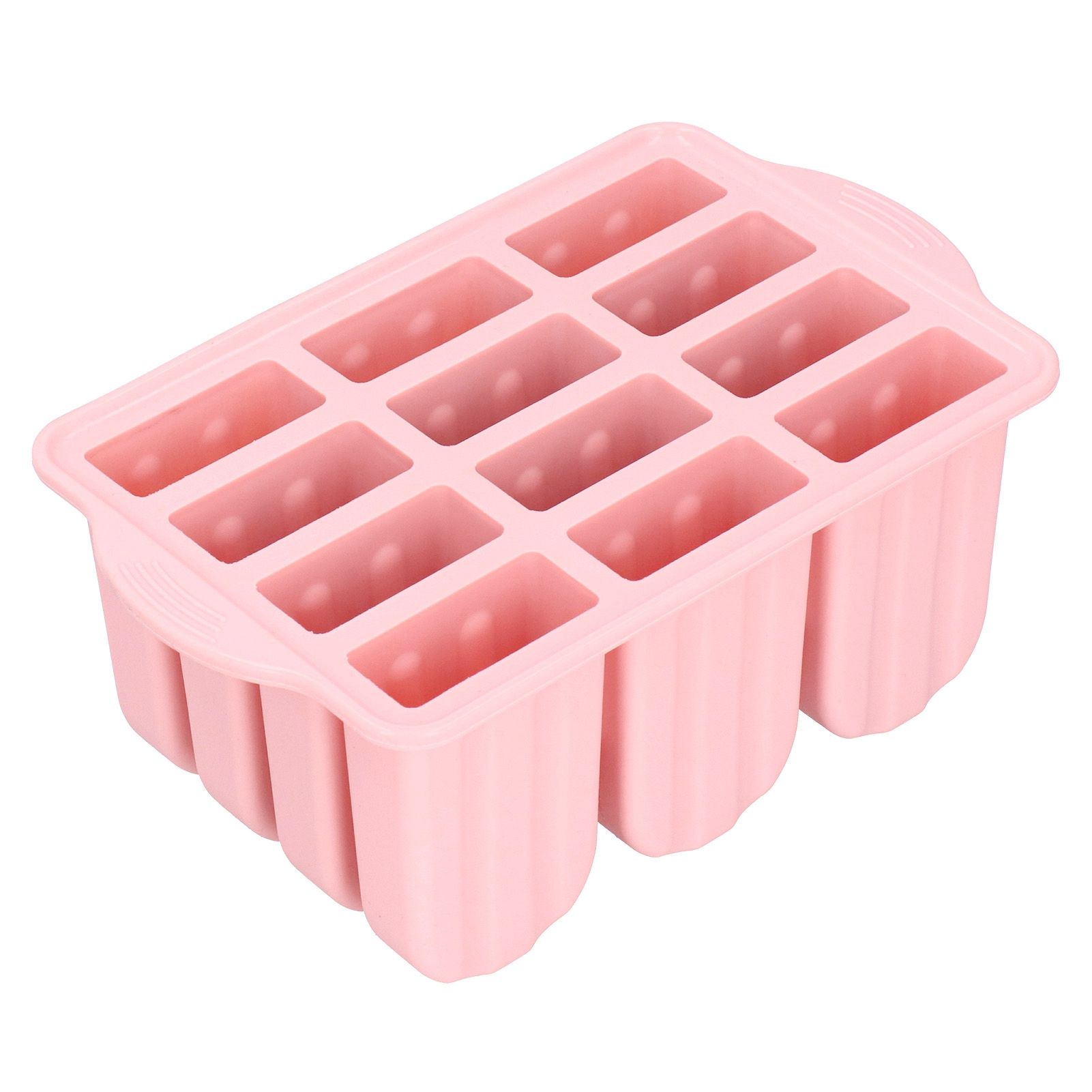 12 Grids Silicone Ice Cream Molds Tray Ice Cream Makers Mould with Lid and 50 view 12
