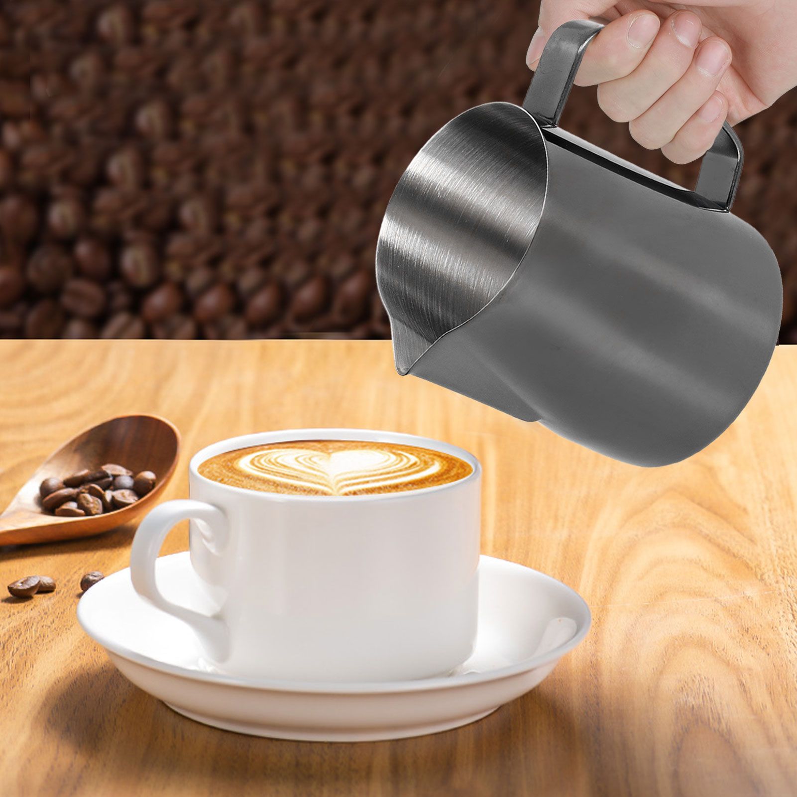 Multifunctional Coffee Cup Milk Frothing Pitcher Stainless Steel Latte Mug view 12