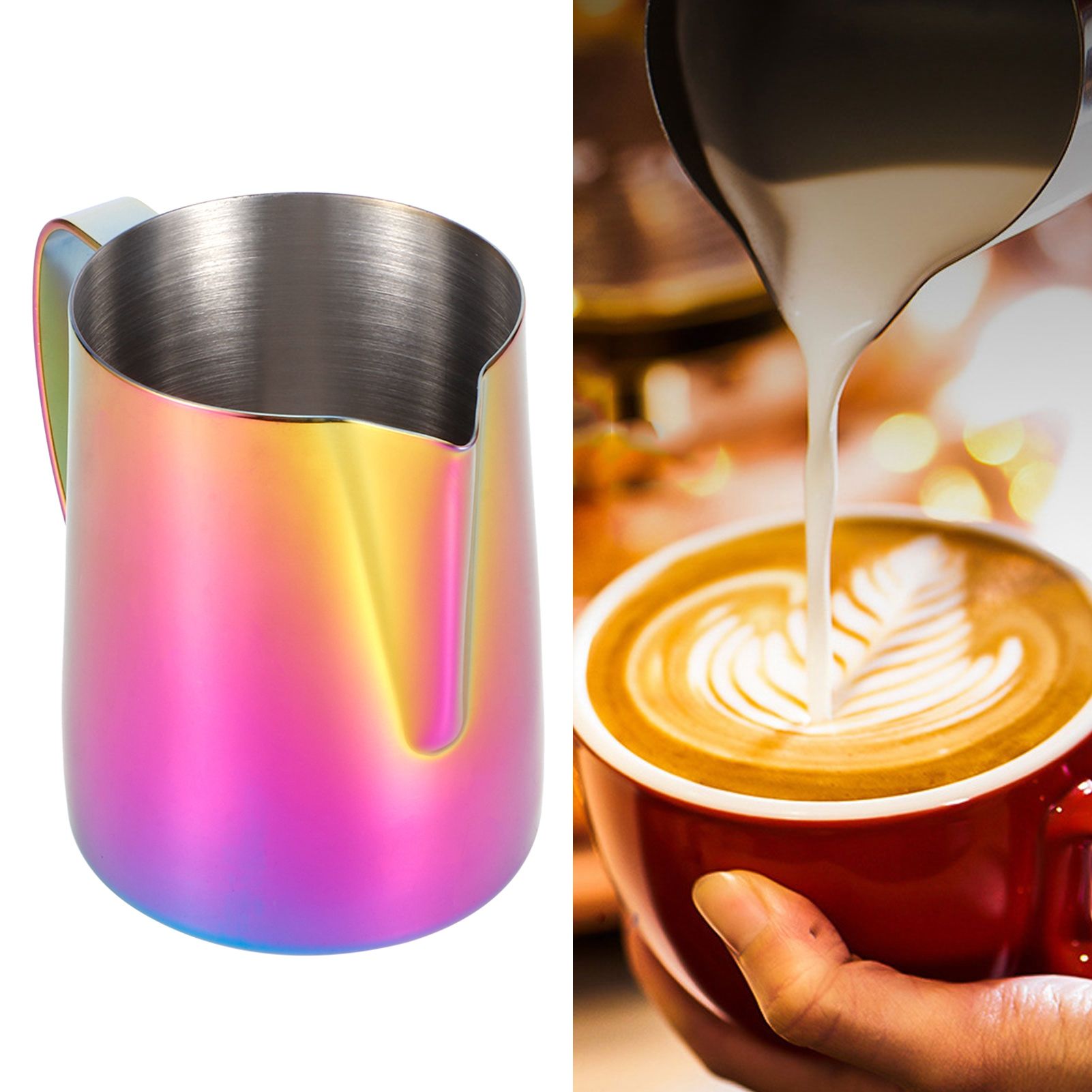 Coffee Cup 304 Stainless Steel Milk Frothing Pitcher Mug with Handle for Latte view 9