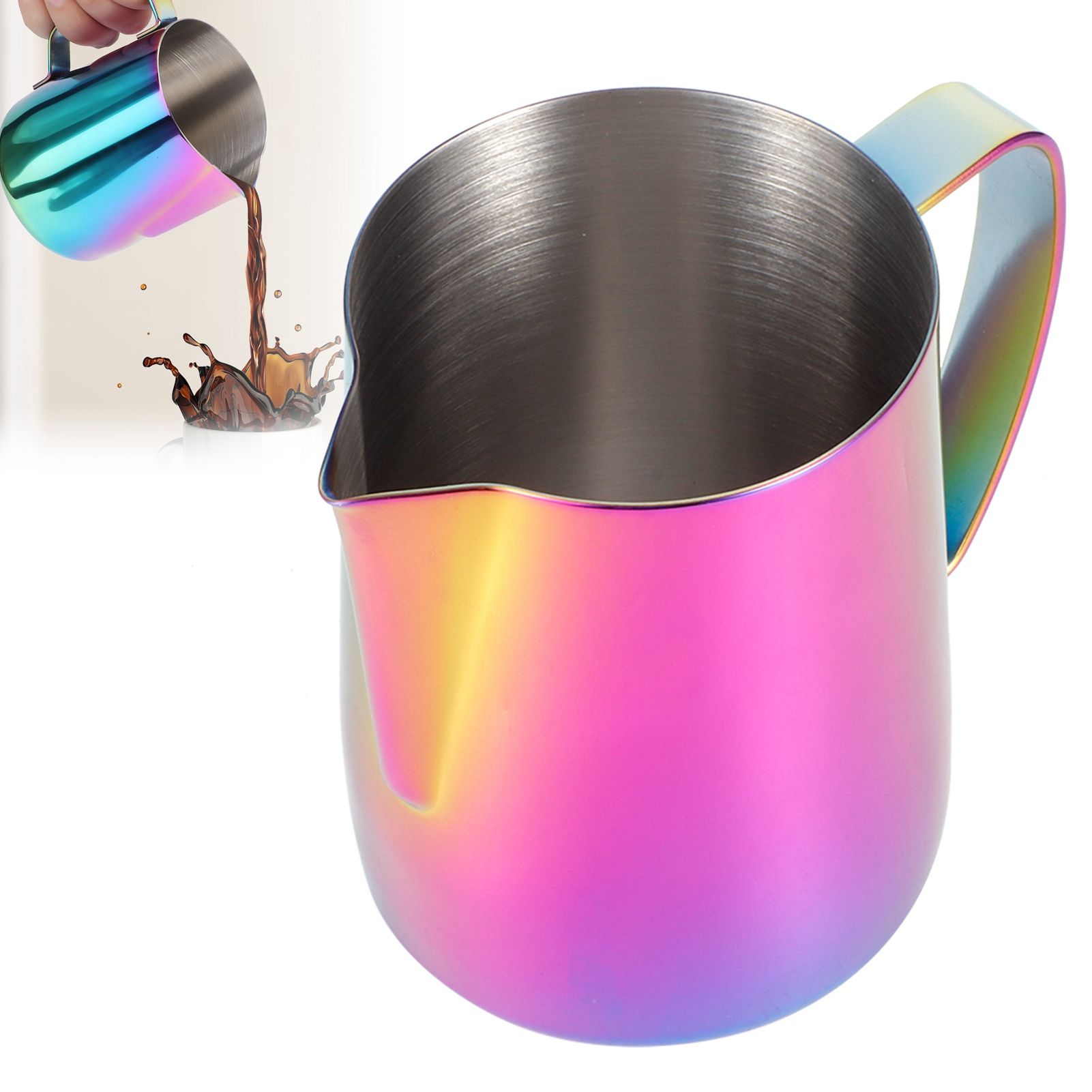 Coffee Cup 304 Stainless Steel Milk Frothing Pitcher Mug with Handle for Latte view 10