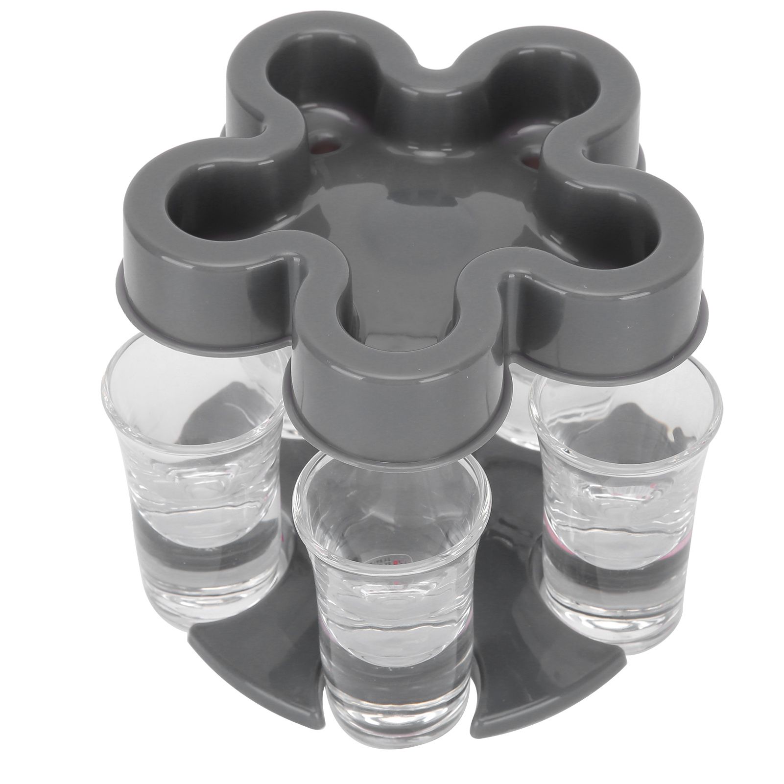 5 Shot Glass Dispenser Holder with 6 Glasses Wine Glass Rack Party Bar view 3