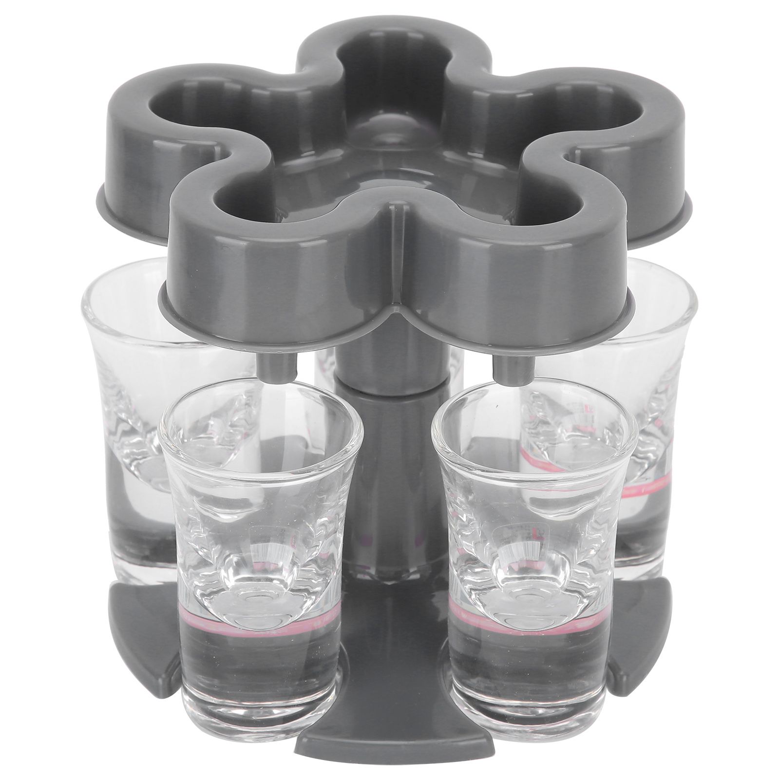 5 Shot Glass Dispenser Holder with 6 Glasses Wine Glass Rack Party Bar view 6